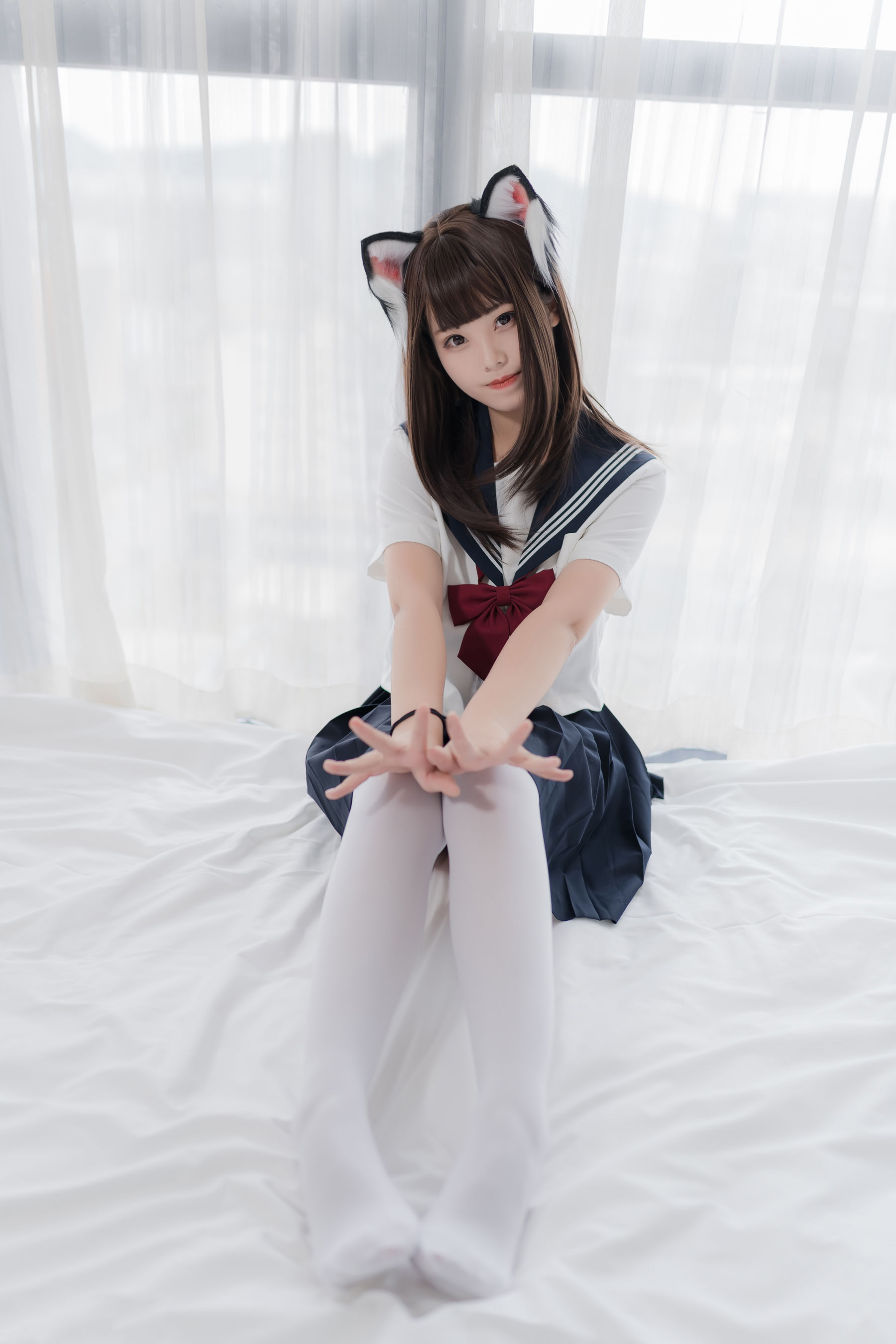萌系小姐姐蜜汁猫裘 猫耳JK [40P]