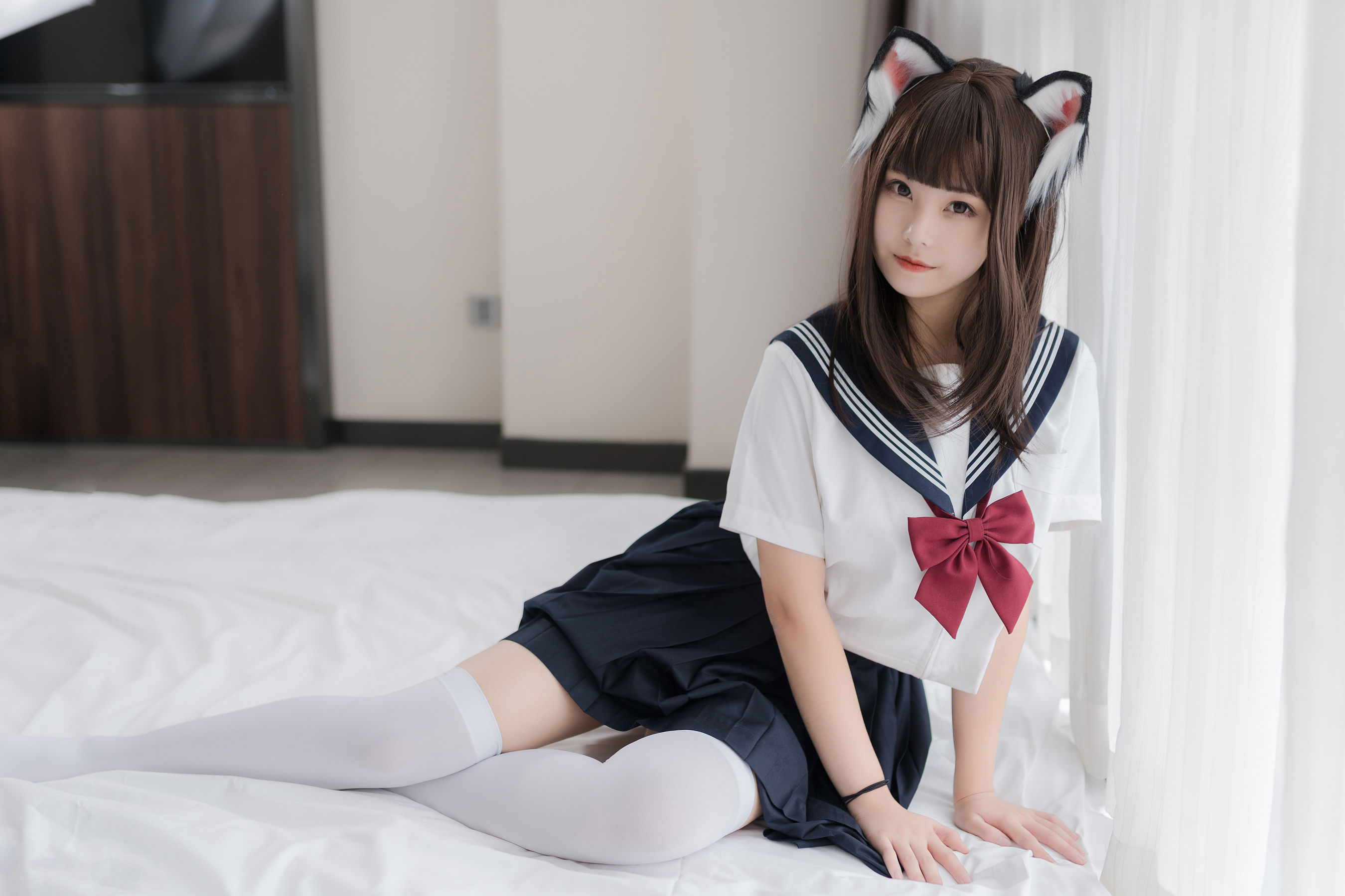 萌系小姐姐蜜汁猫裘 猫耳JK [40P]