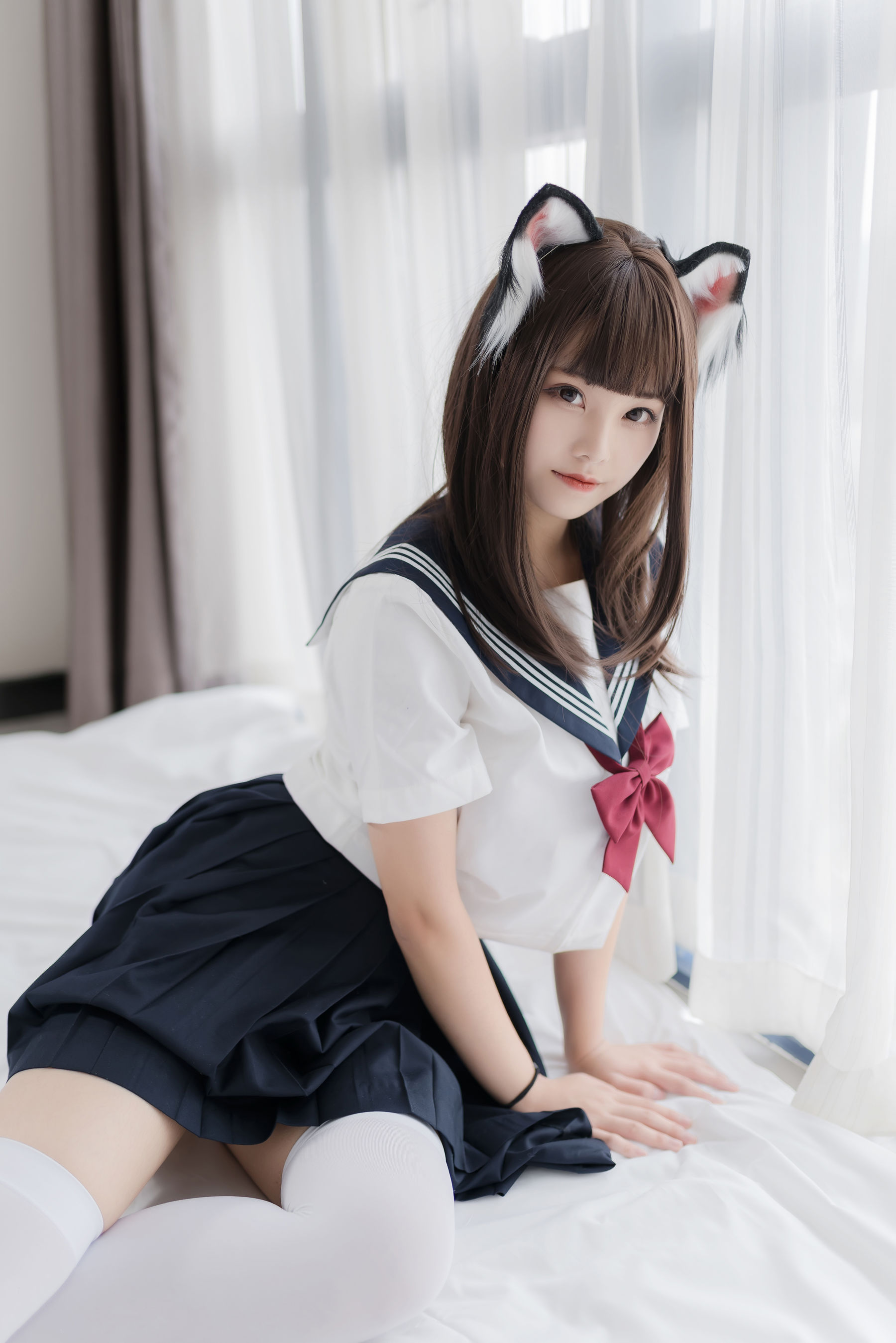 萌系小姐姐蜜汁猫裘 猫耳JK [40P]