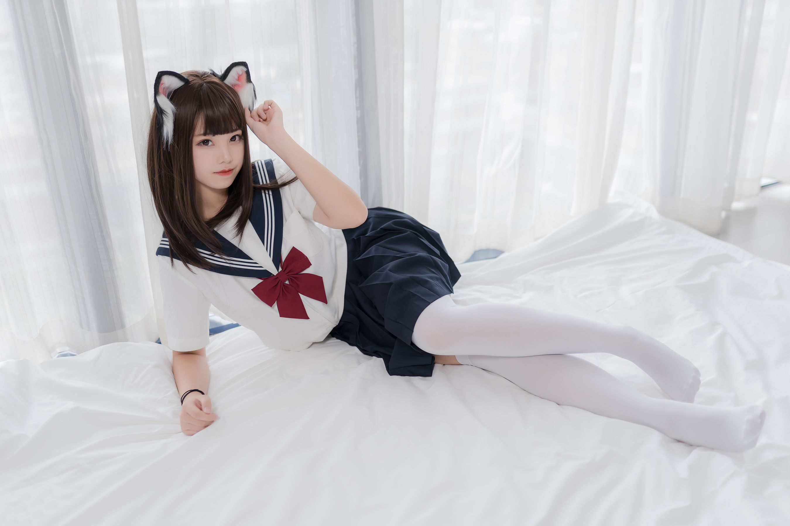 萌系小姐姐蜜汁猫裘 猫耳JK [40P]