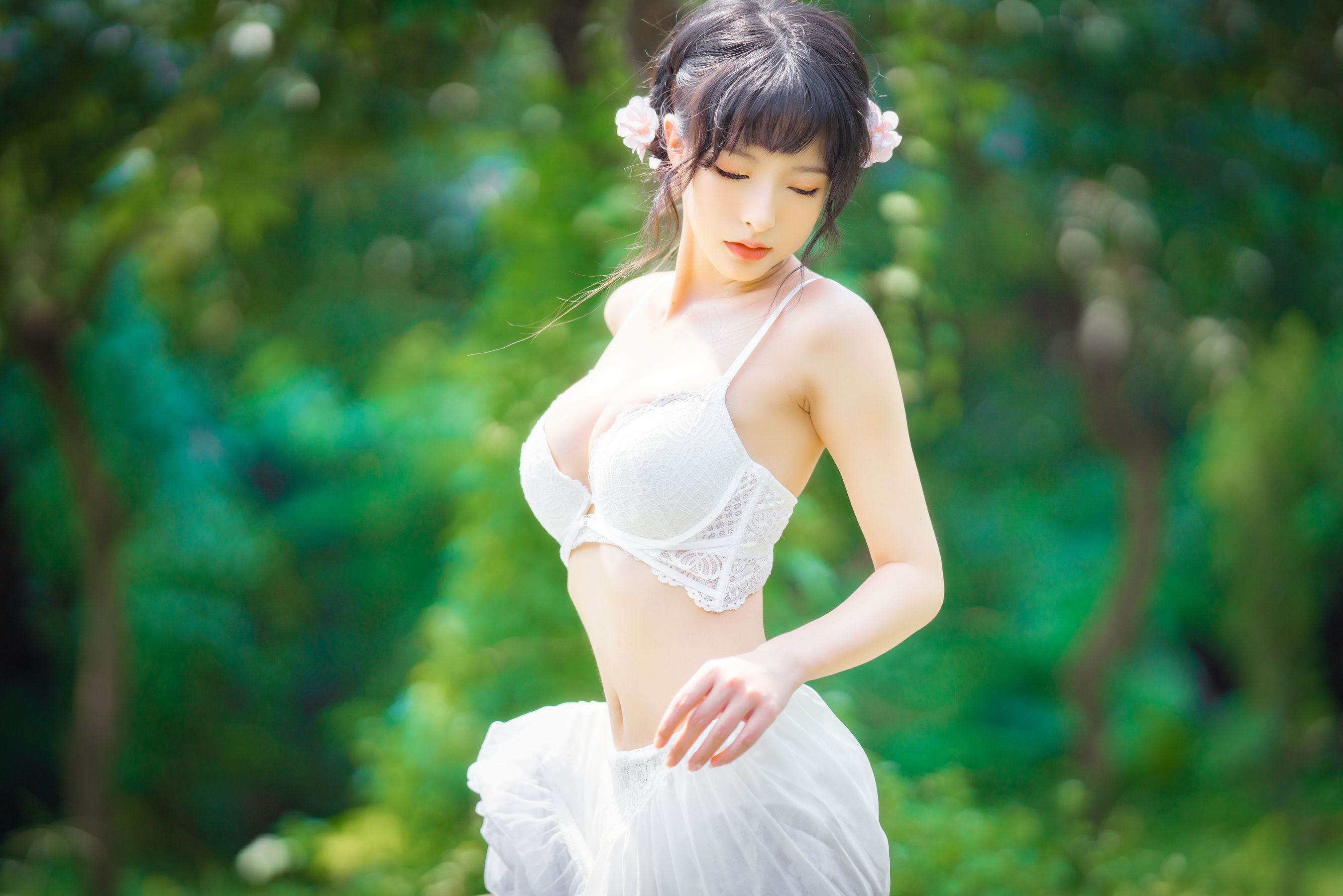 尤物清水由乃 – 蕾丝花园 [34P]