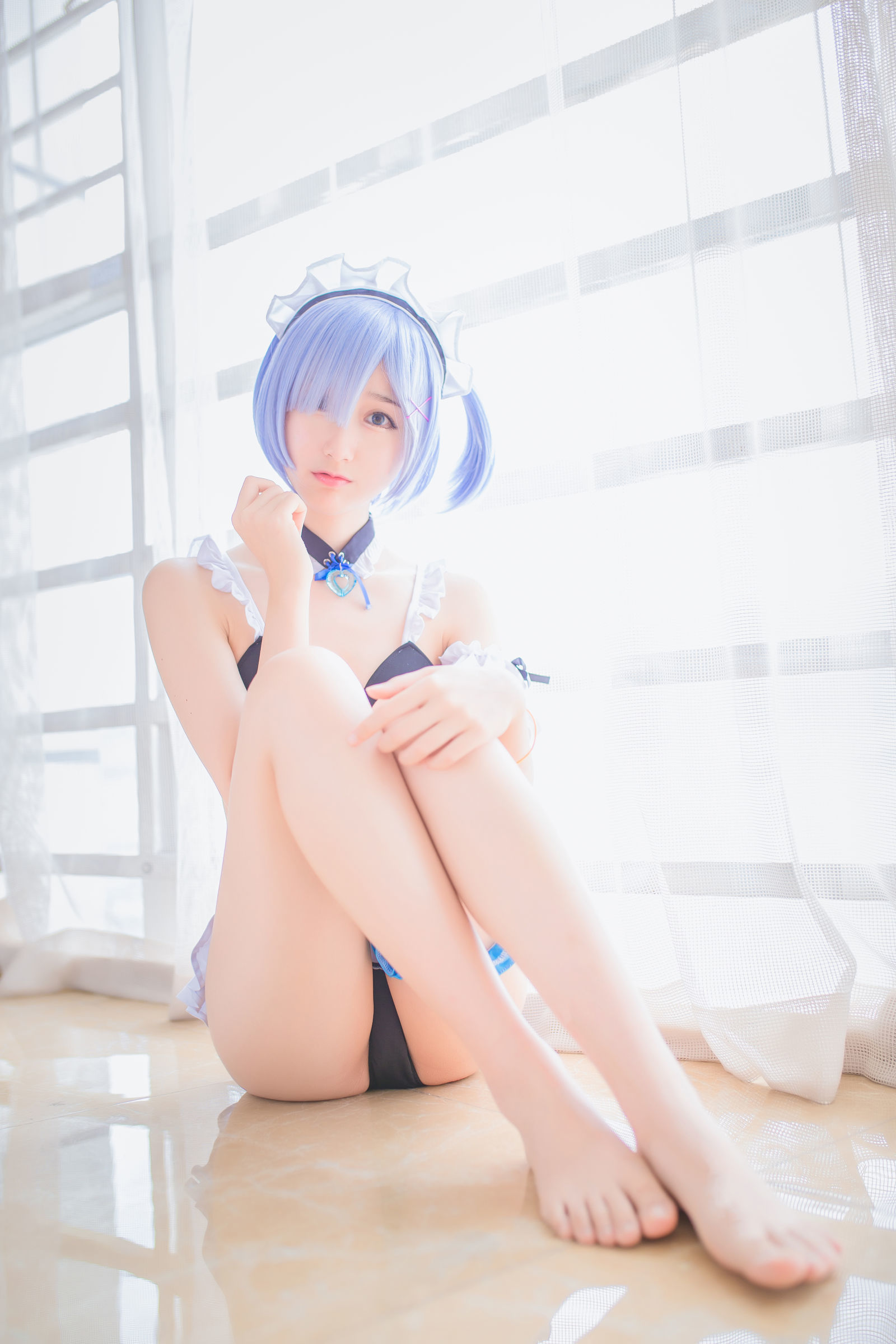 [萝莉COS] 木绵绵OwO – 蕾姆泳装+兔女郎 [30P]