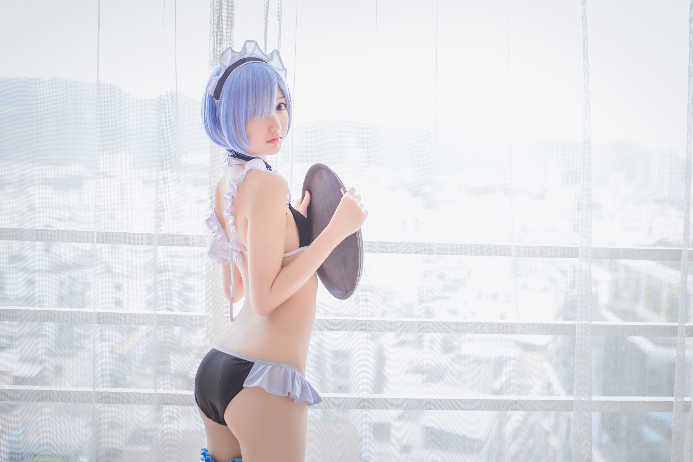 [萝莉COS] 木绵绵OwO – 蕾姆泳装+兔女郎 [30P]