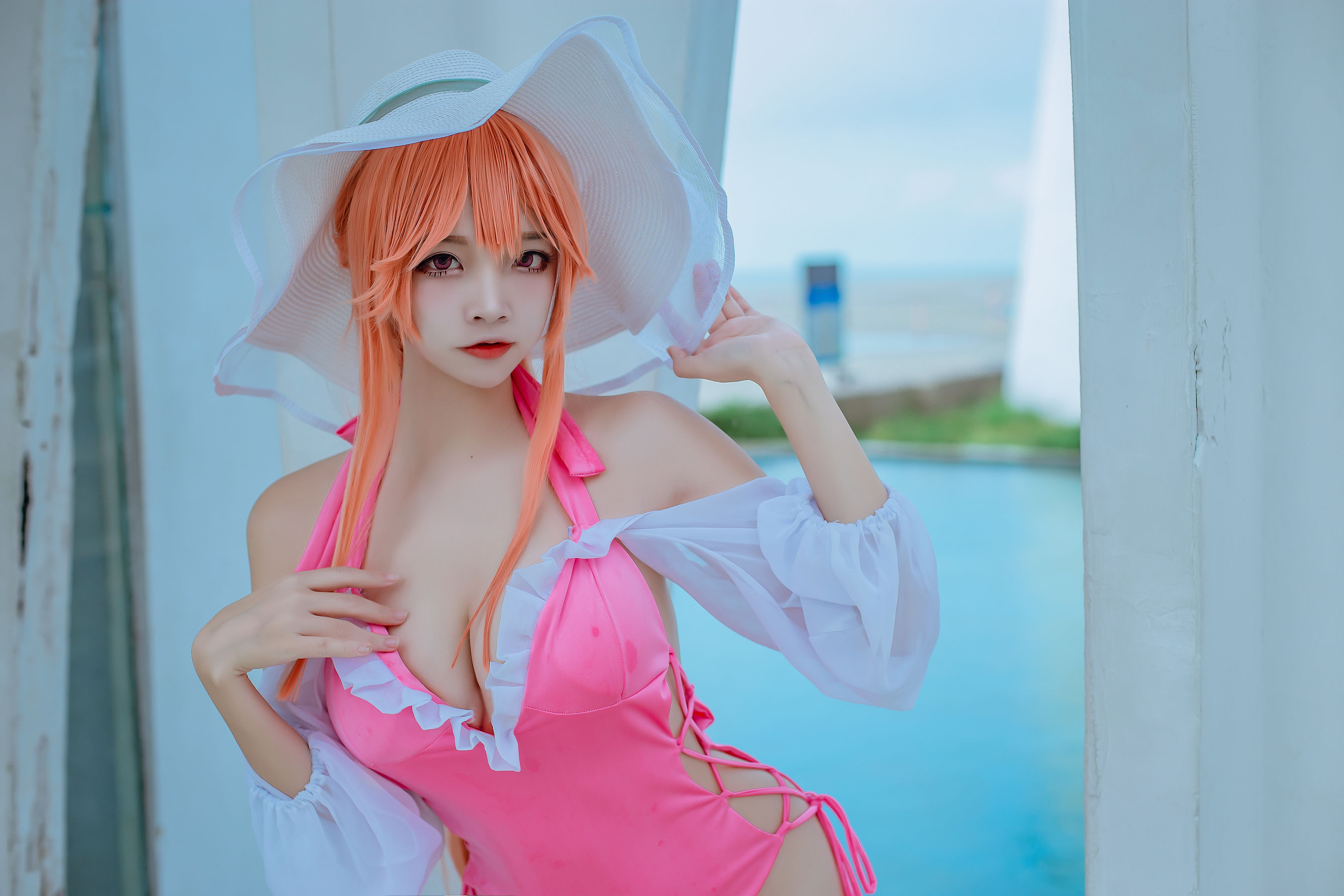 人气Coser二佐Nisa – 碧蓝 黎塞留泳装 [9P]