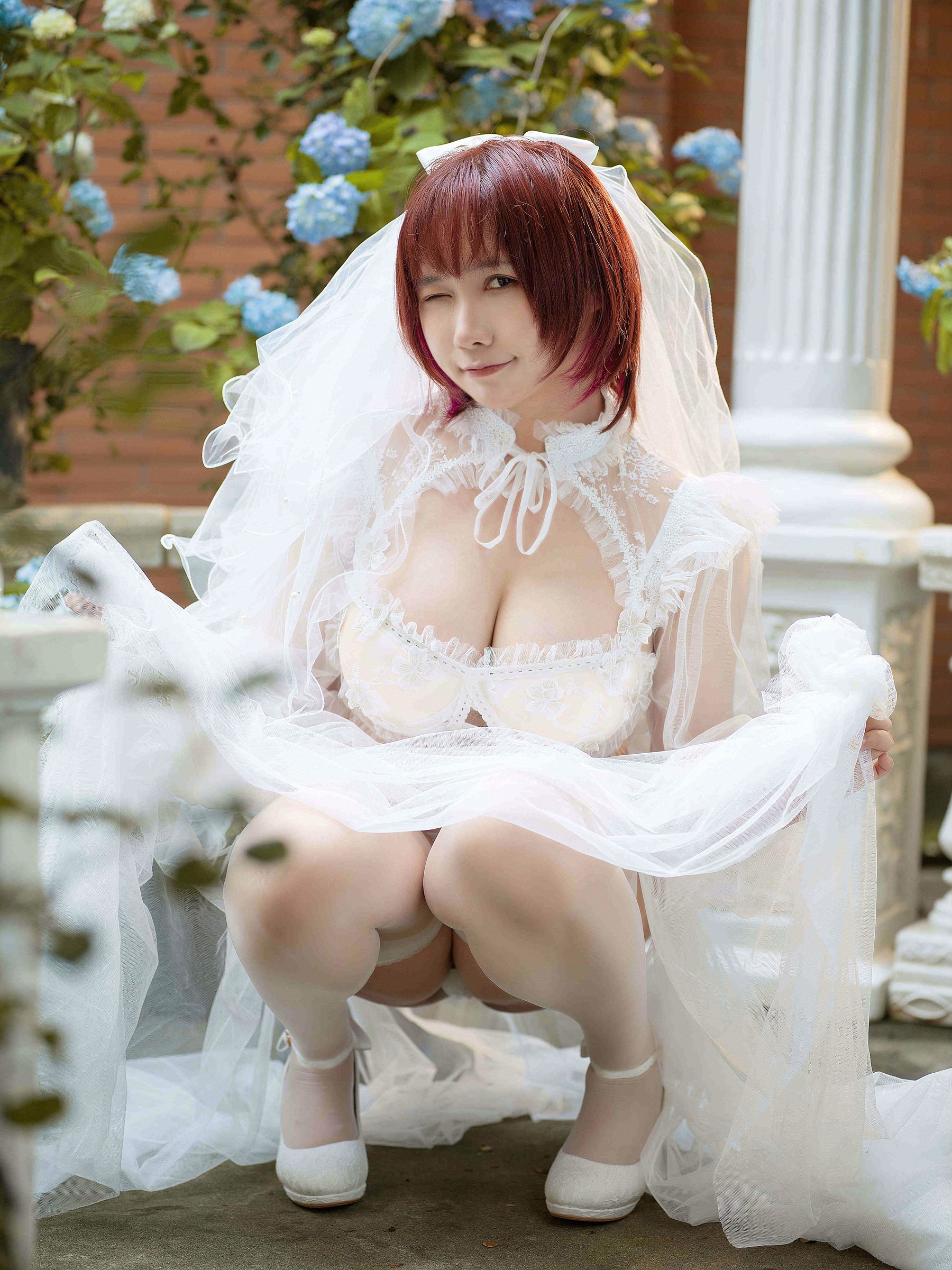麻花麻花酱 – 黑白婚纱 [60P]