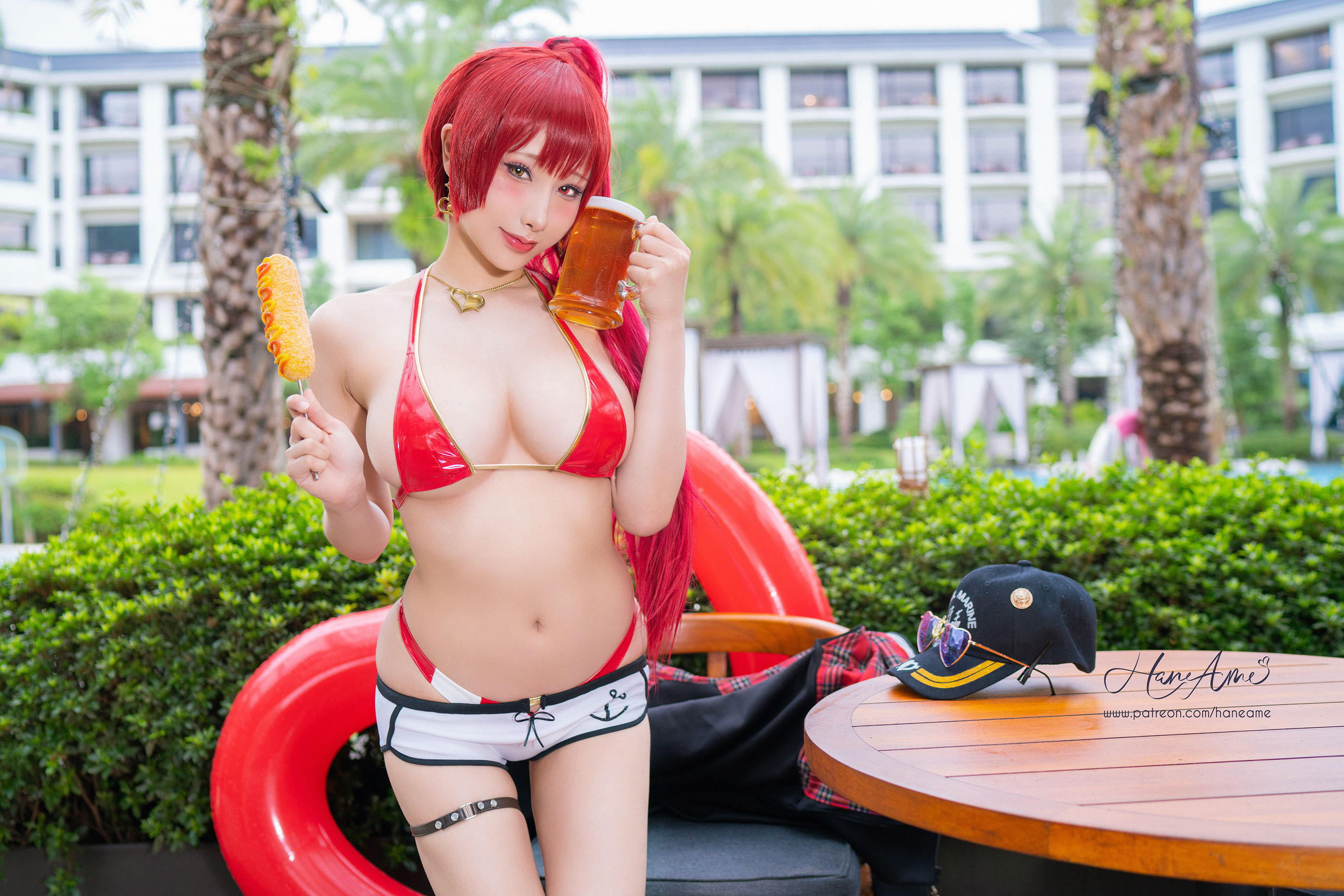 Hane Ame 雨波 – Hololive Marine 船長泳裝 [35P]
