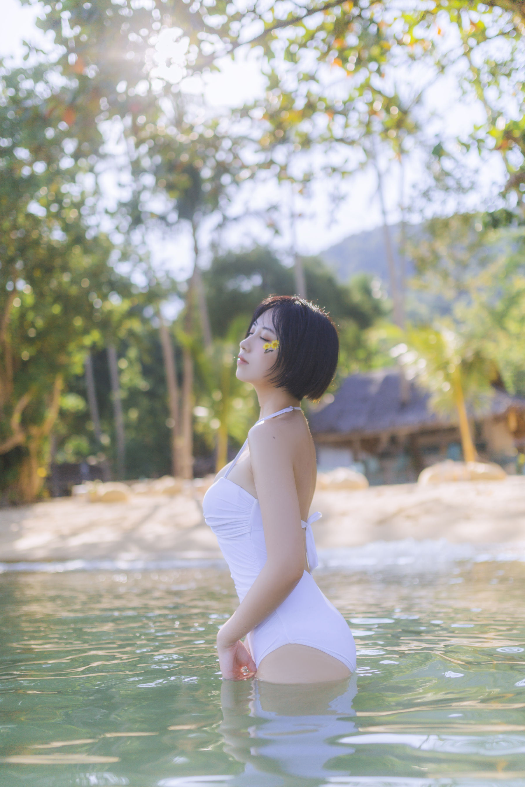 次元少女念雪ww – 白色泳衣 [30P]