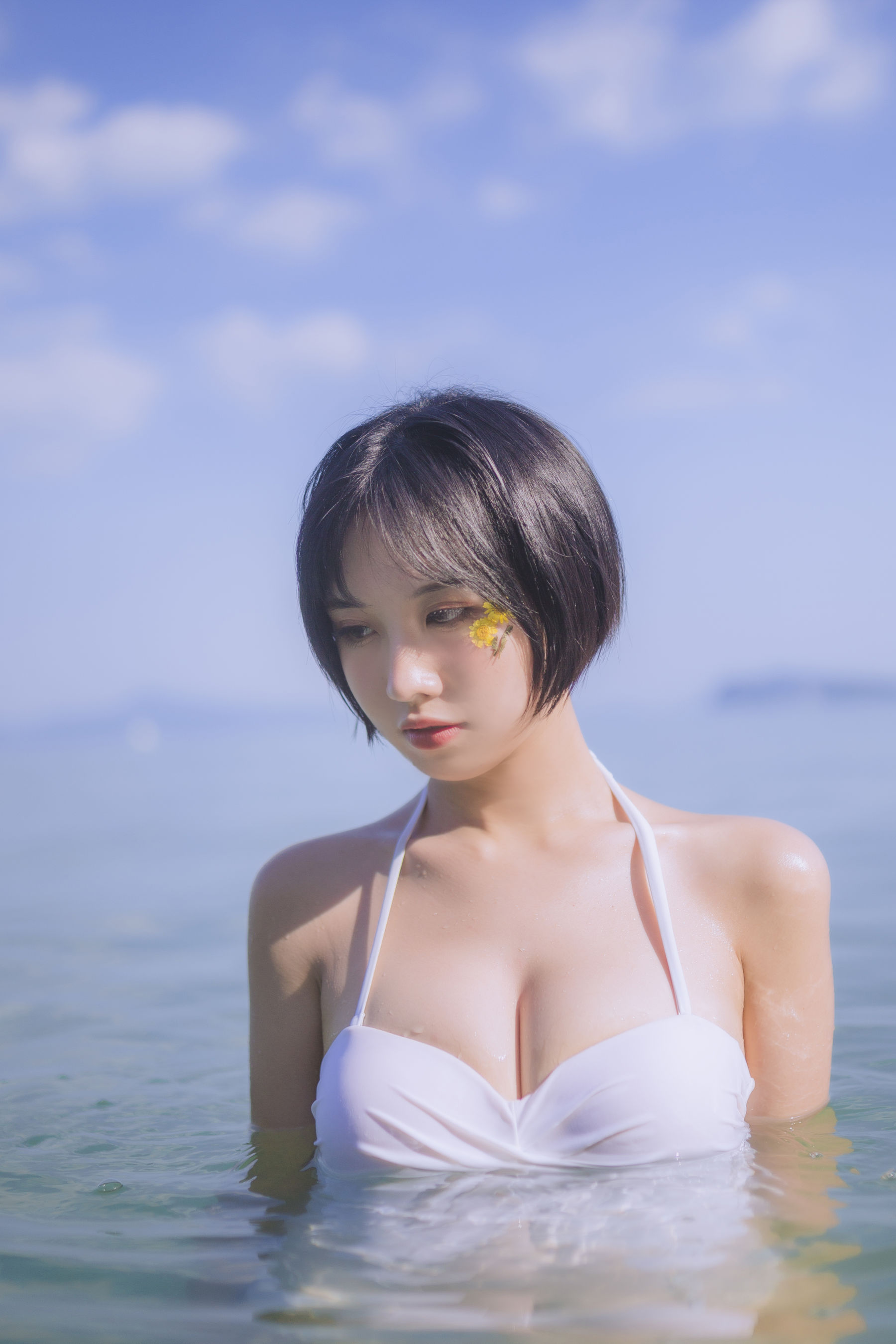 次元少女念雪ww – 白色泳衣 [30P]