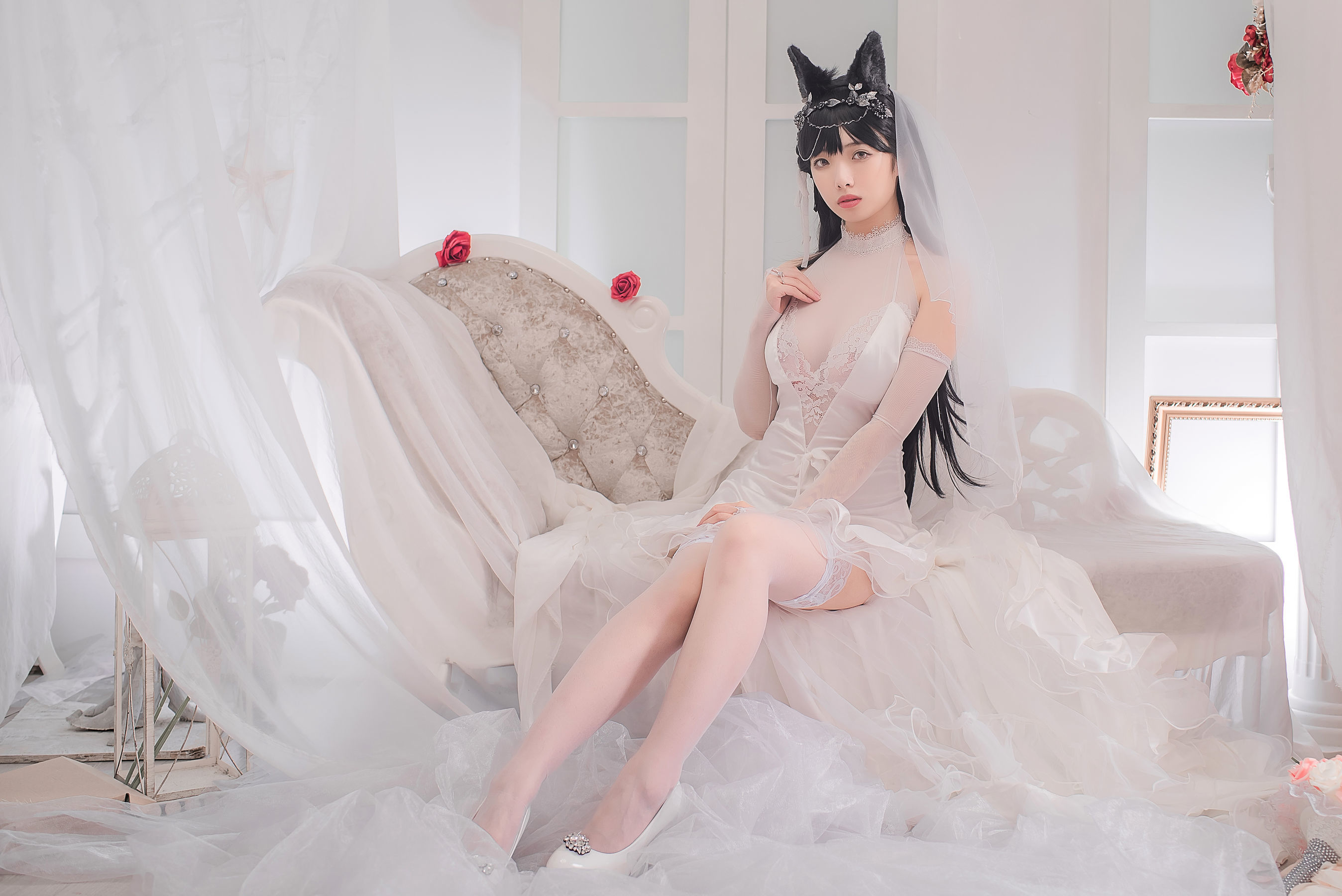 [萝莉COS] 雯妹 – 爱宕花嫁 [32P]