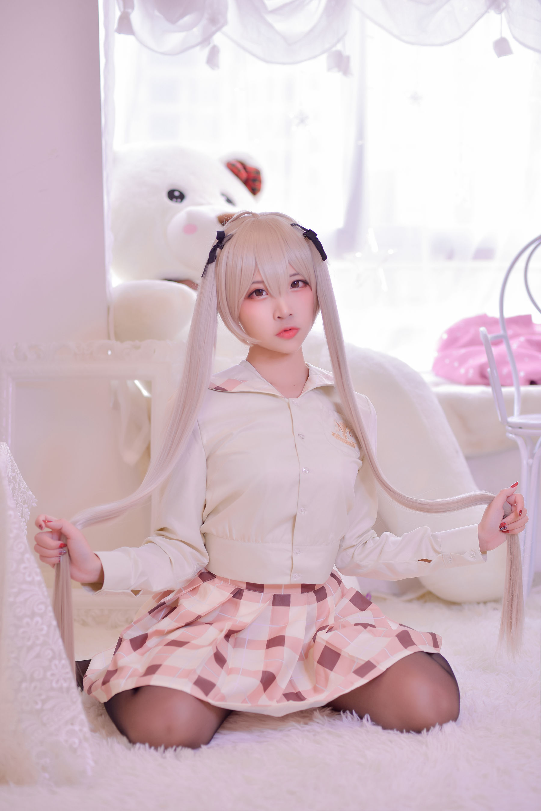 人气Coser二佐Nisa – 穹妹校服 [46P]
