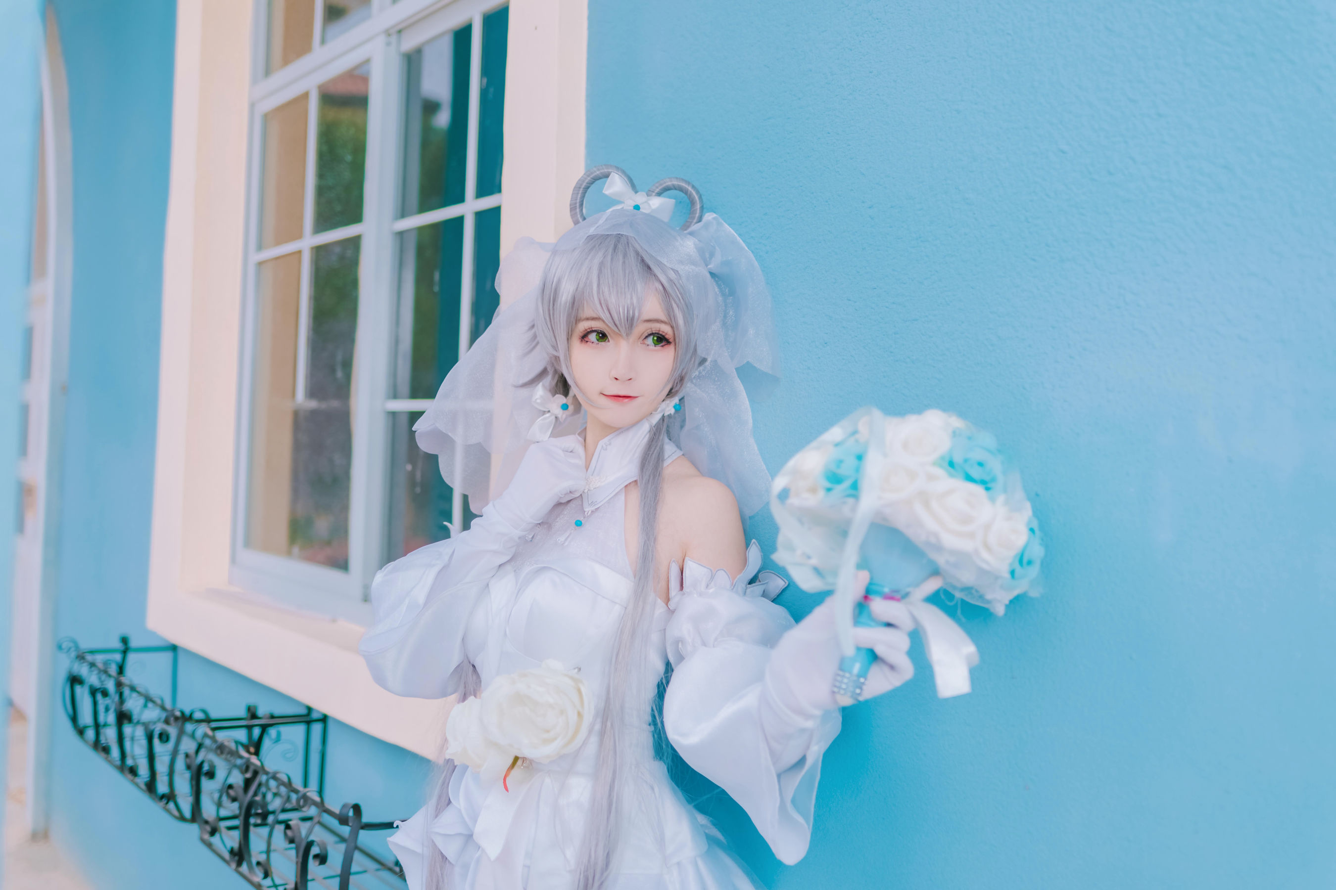 萌宠博主yui金鱼 洛天依婚纱 [8P]