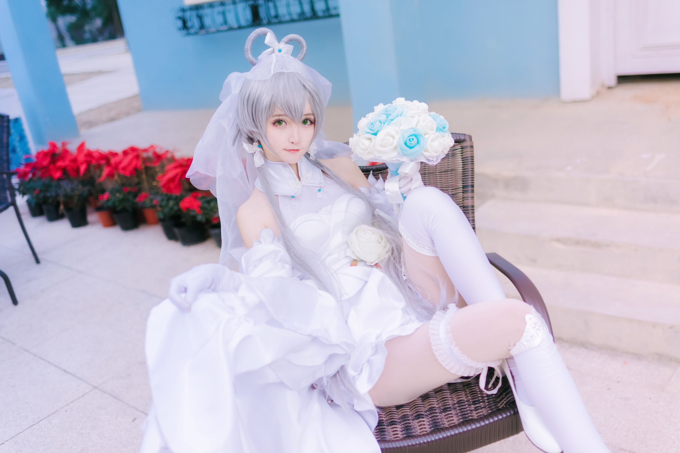 萌宠博主yui金鱼 洛天依婚纱 [8P]