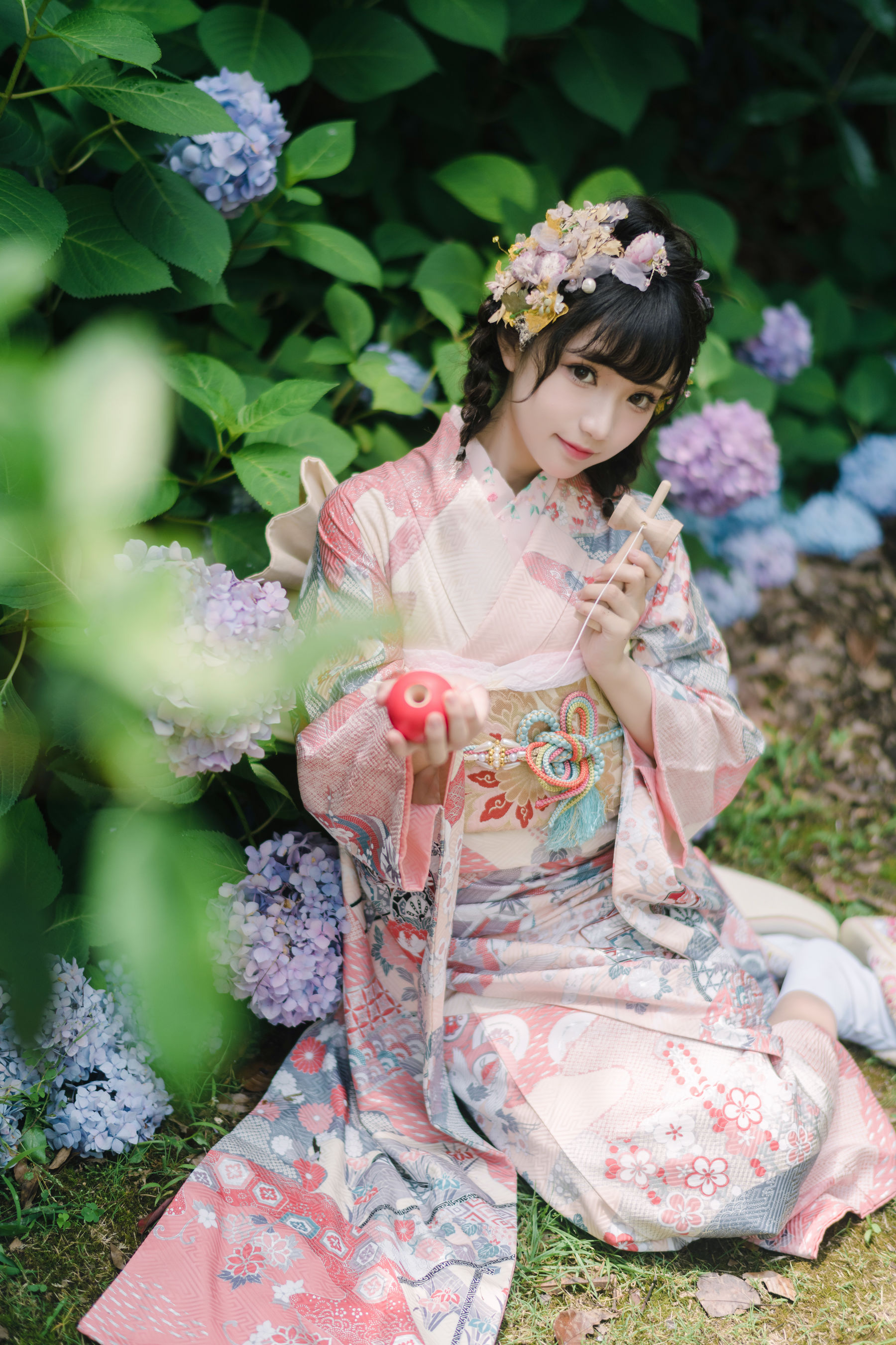 花柒Hana – 绣球花和服 [18P]