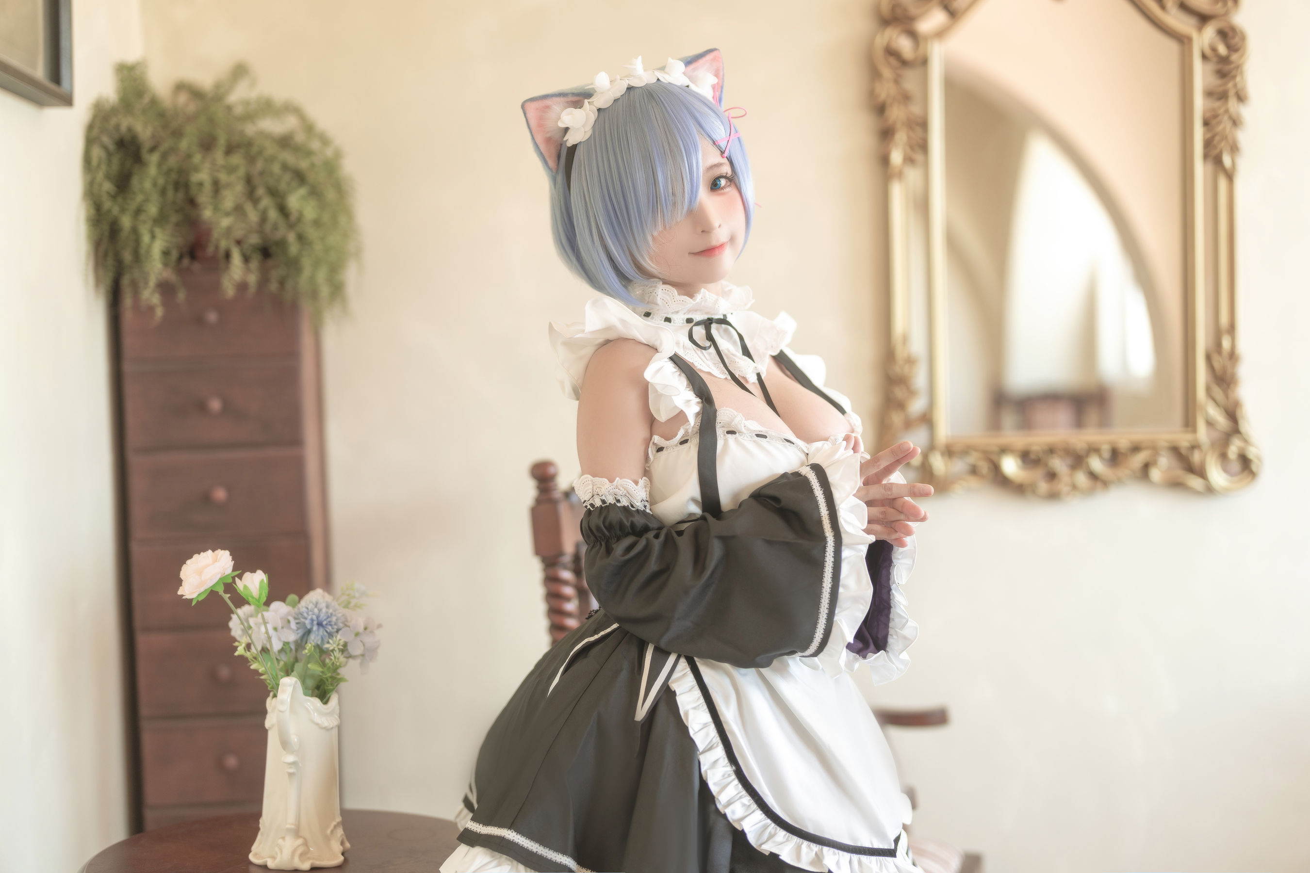 动漫博主蠢沫沫 – 猫耳雷姆 [33P]