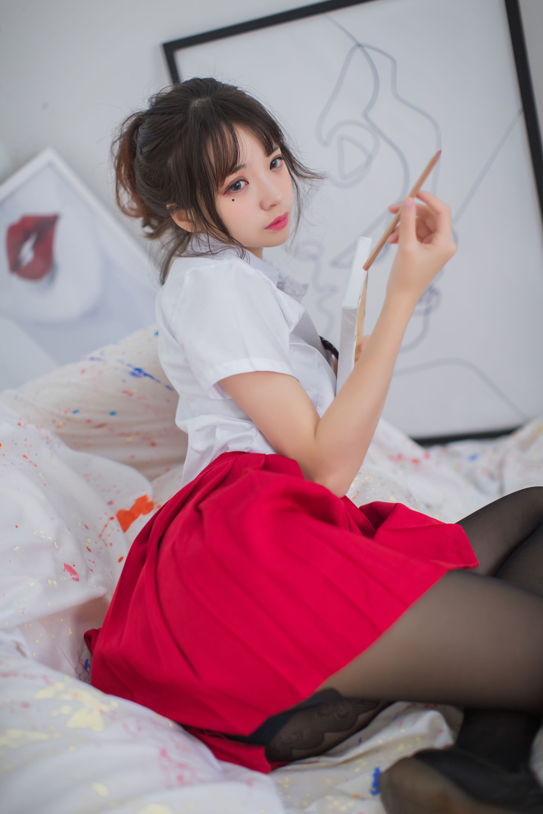 疯猫ss 画室JK少女 [23P]