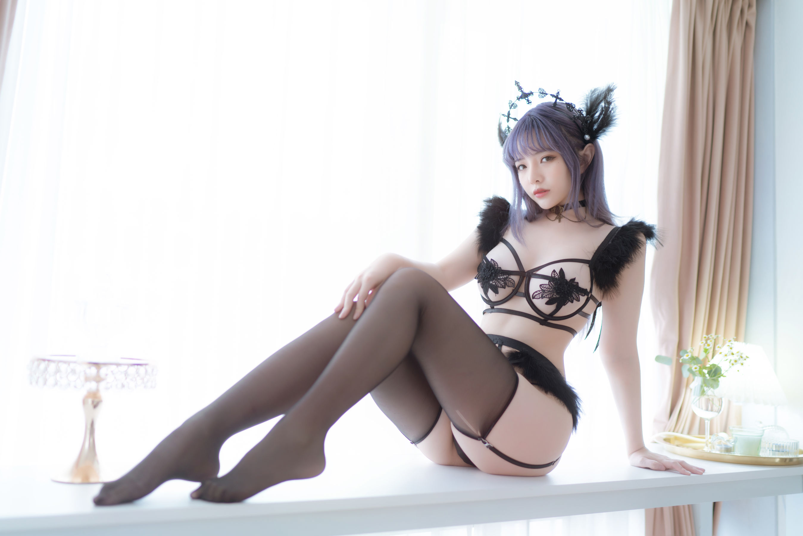 动漫博主雯妹 – 黑色天使 [46P]
