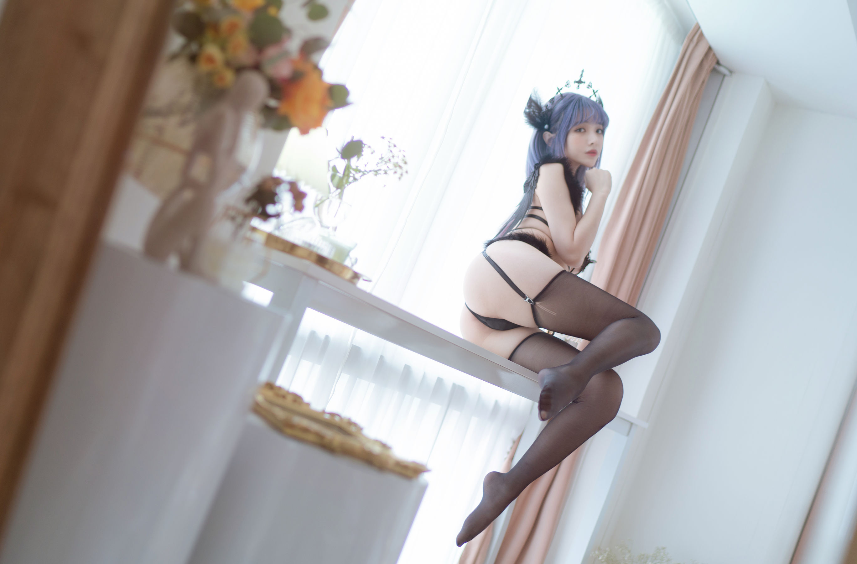 动漫博主雯妹 – 黑色天使 [46P]