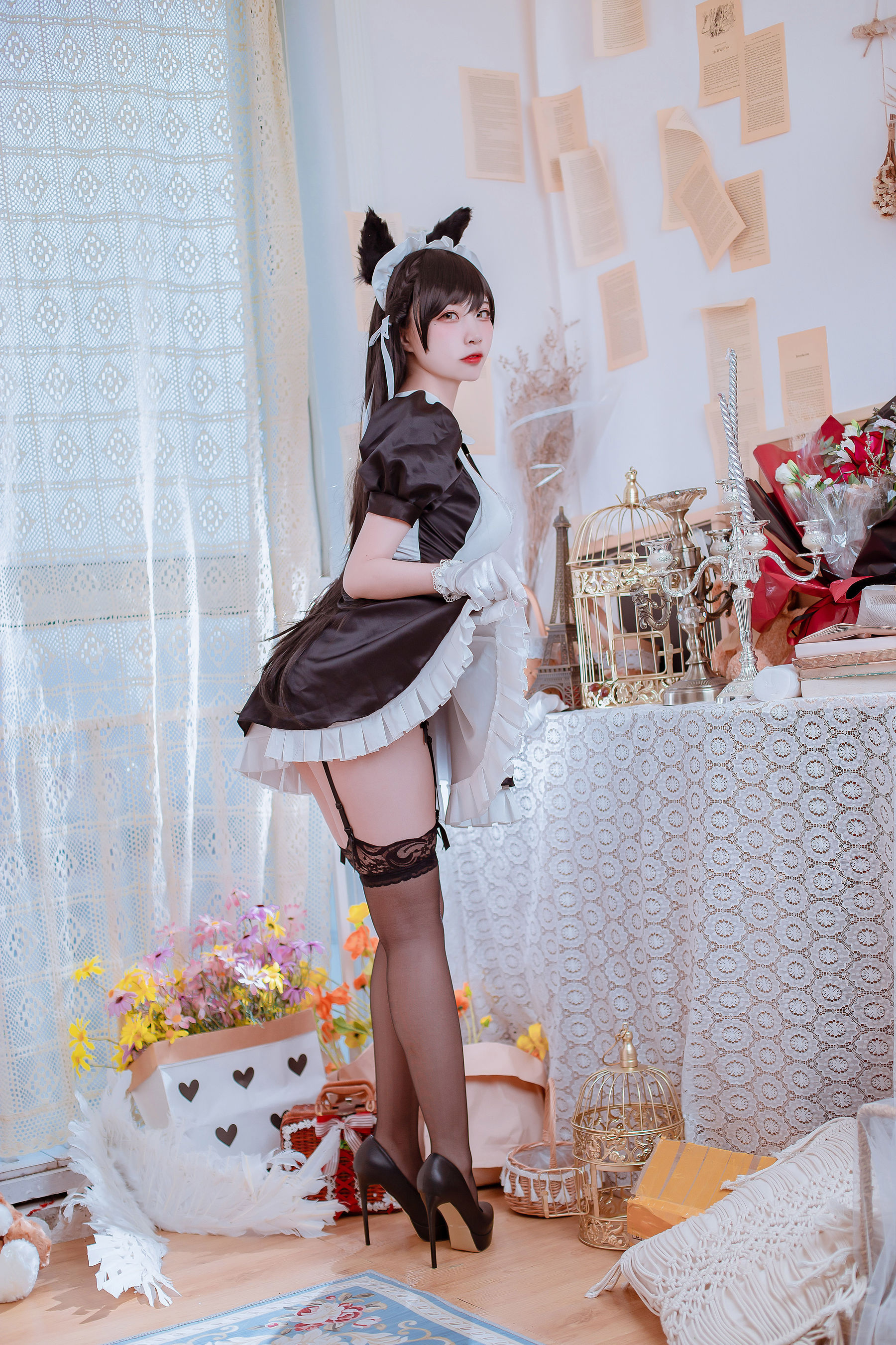 [Cosplay写真] 人气Coser二佐Nisa – 犬之眷之碧蓝爱宕 女仆 [19P]