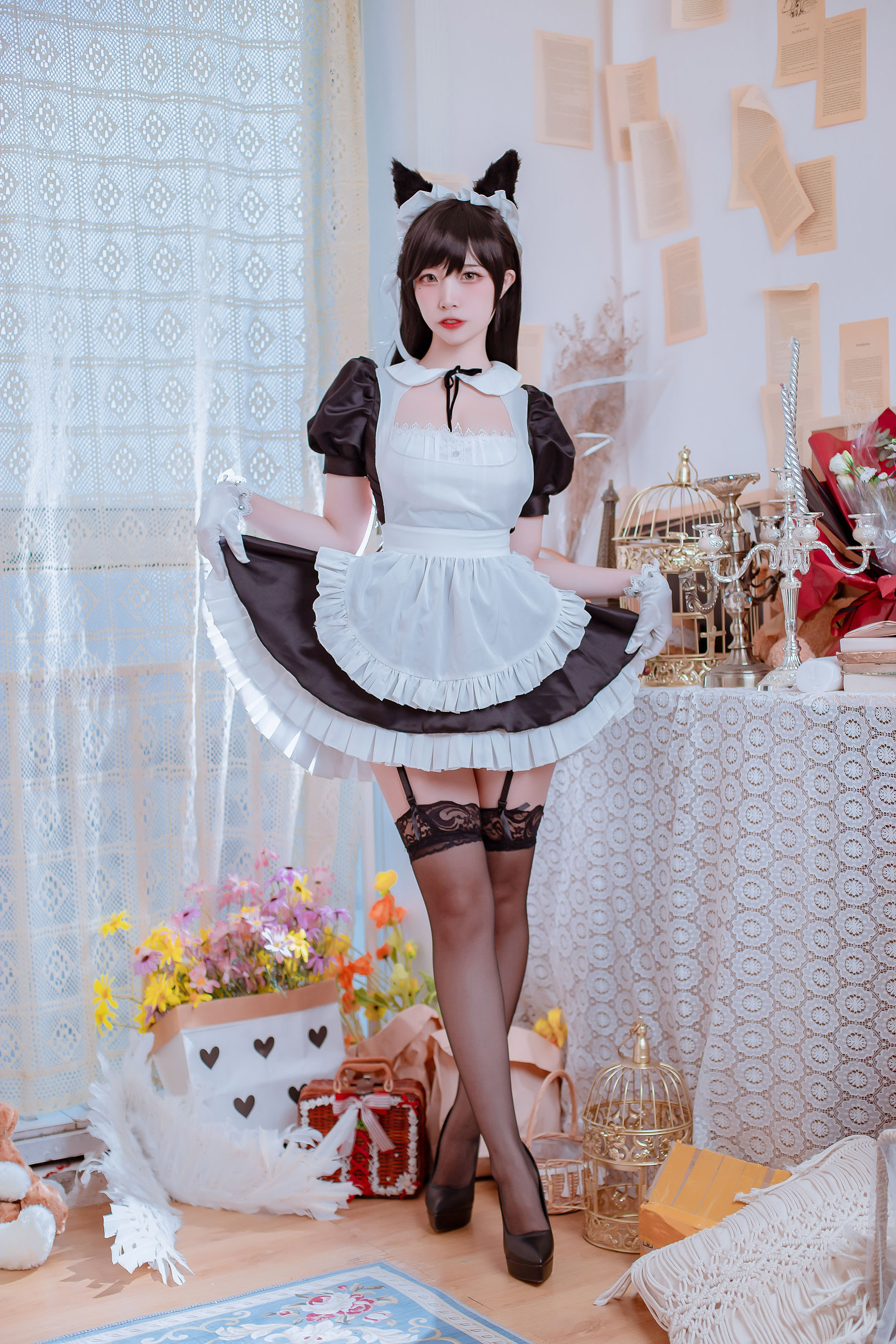 [Cosplay写真] 人气Coser二佐Nisa – 犬之眷之碧蓝爱宕 女仆 [19P]