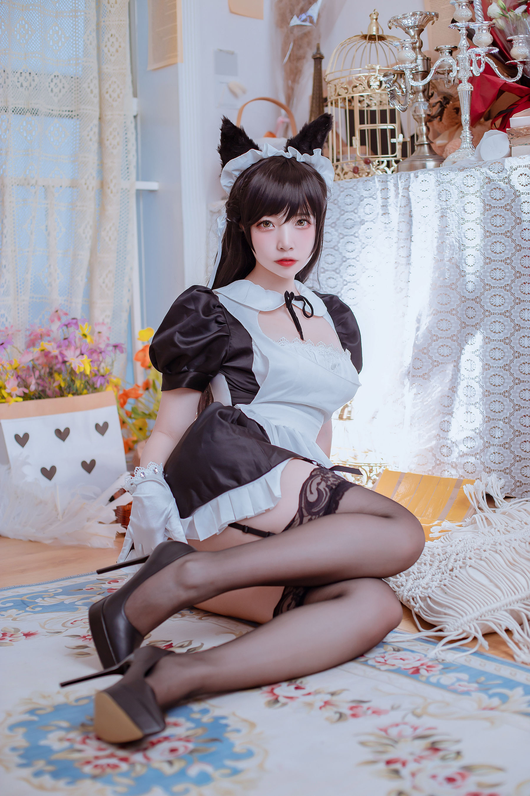 [Cosplay写真] 人气Coser二佐Nisa – 犬之眷之碧蓝爱宕 女仆 [19P]