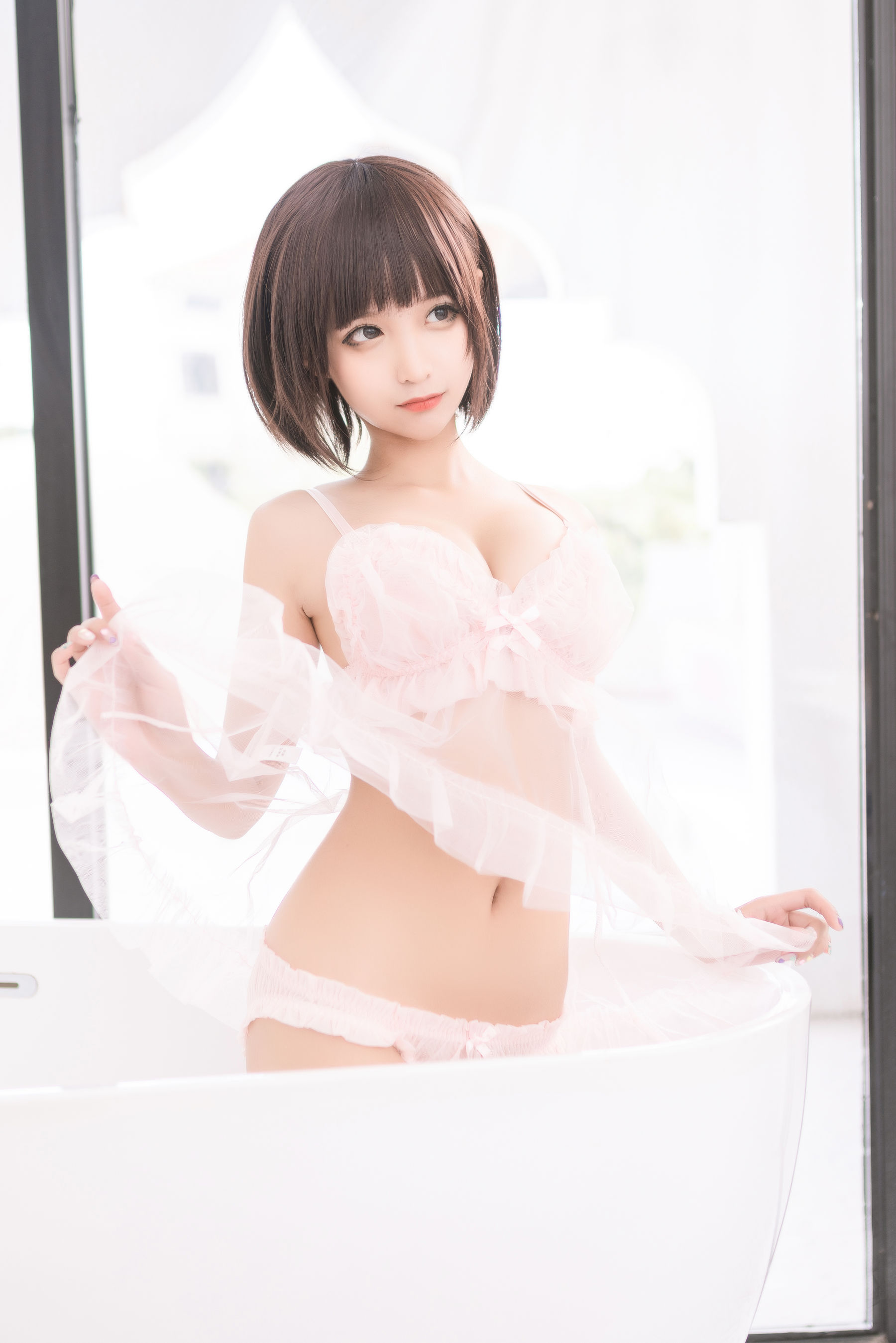动漫博主蠢沫沫 – 粉纱 [40P]