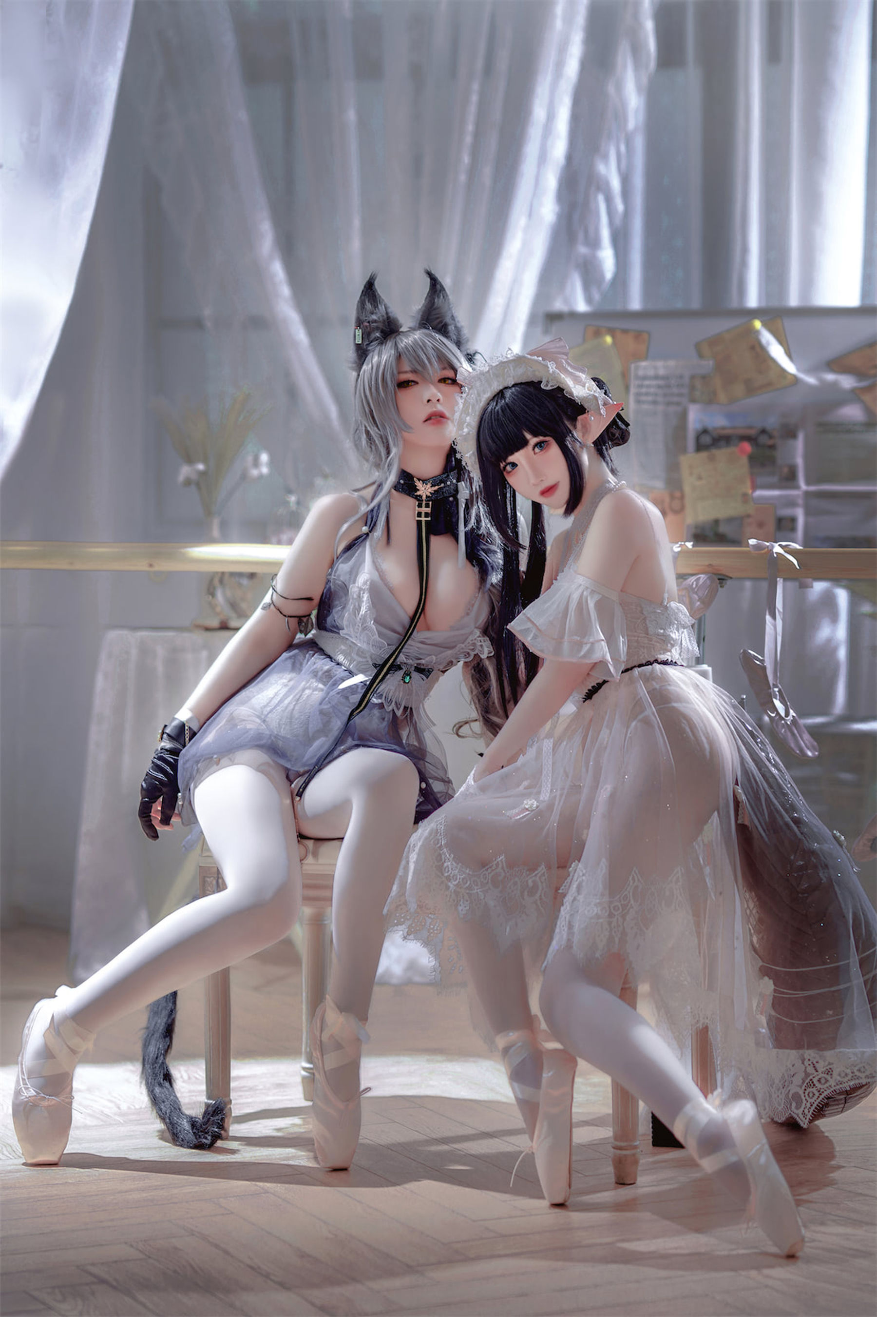 面饼仙儿&半半子 – Arknights 黑x森蚺バレエ [56P]