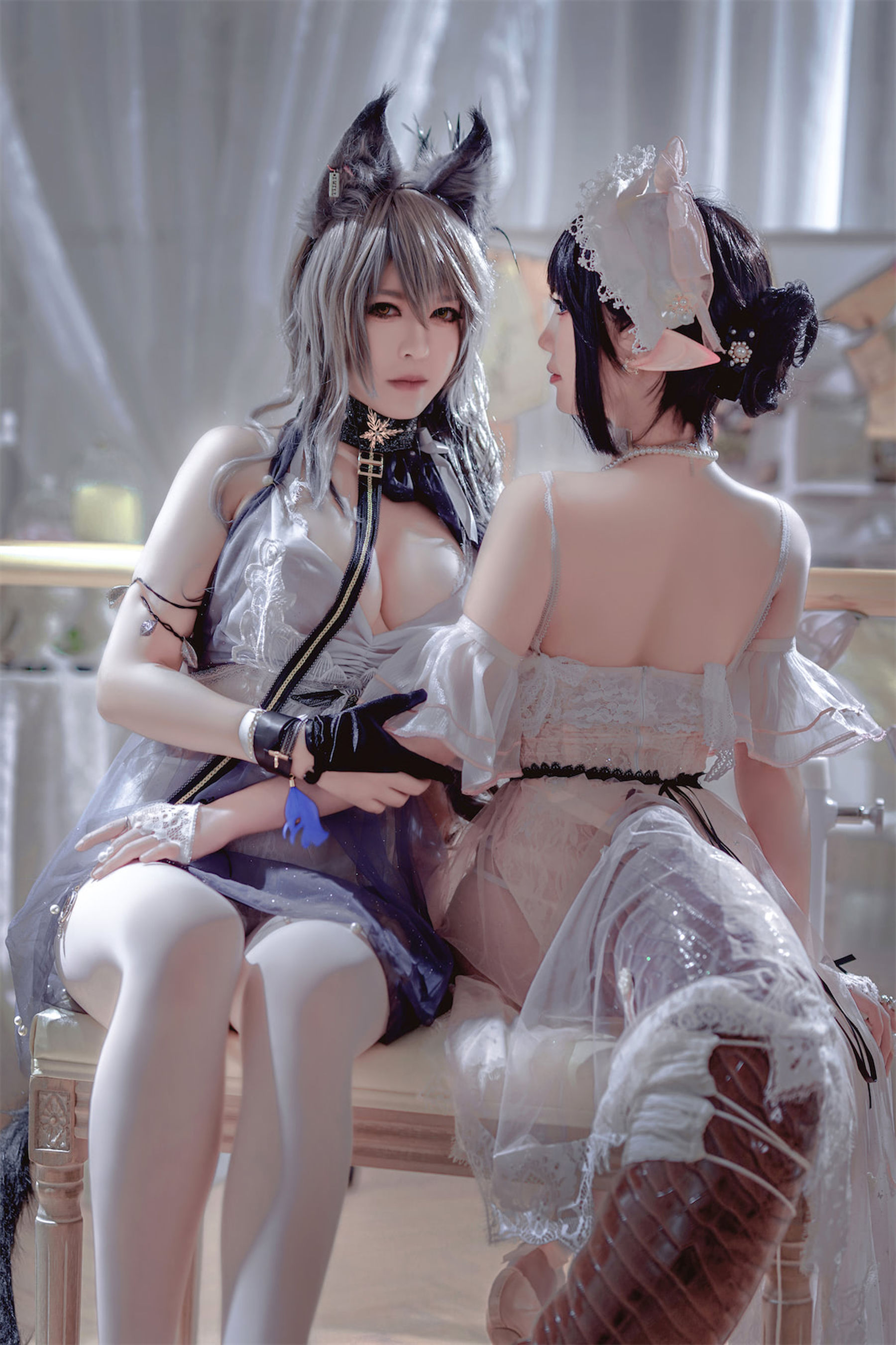 面饼仙儿&半半子 – Arknights 黑x森蚺バレエ [56P]