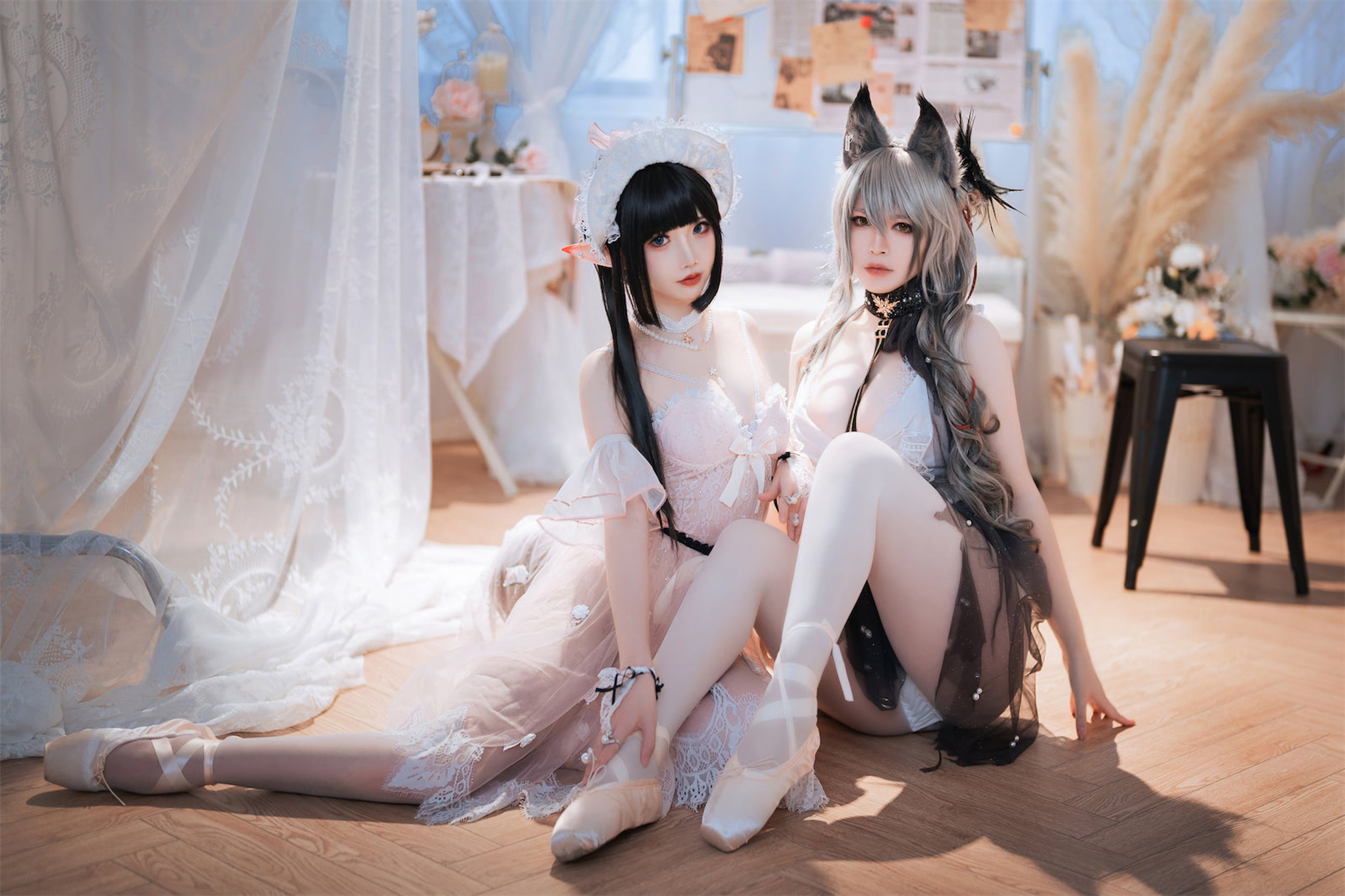 面饼仙儿&半半子 – Arknights 黑x森蚺バレエ [56P]