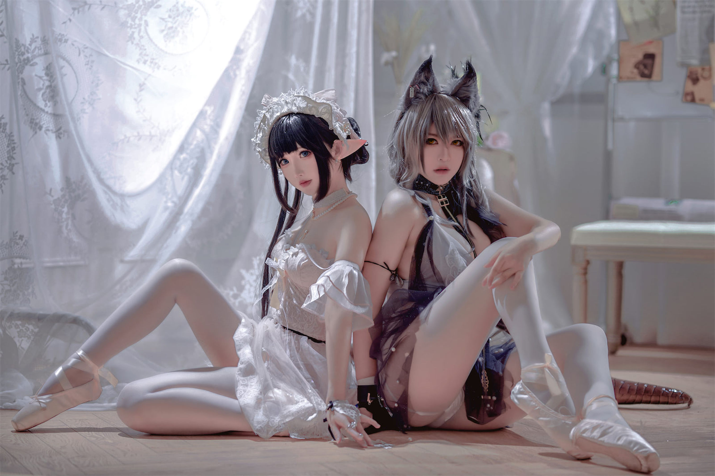 面饼仙儿&半半子 – Arknights 黑x森蚺バレエ [56P]