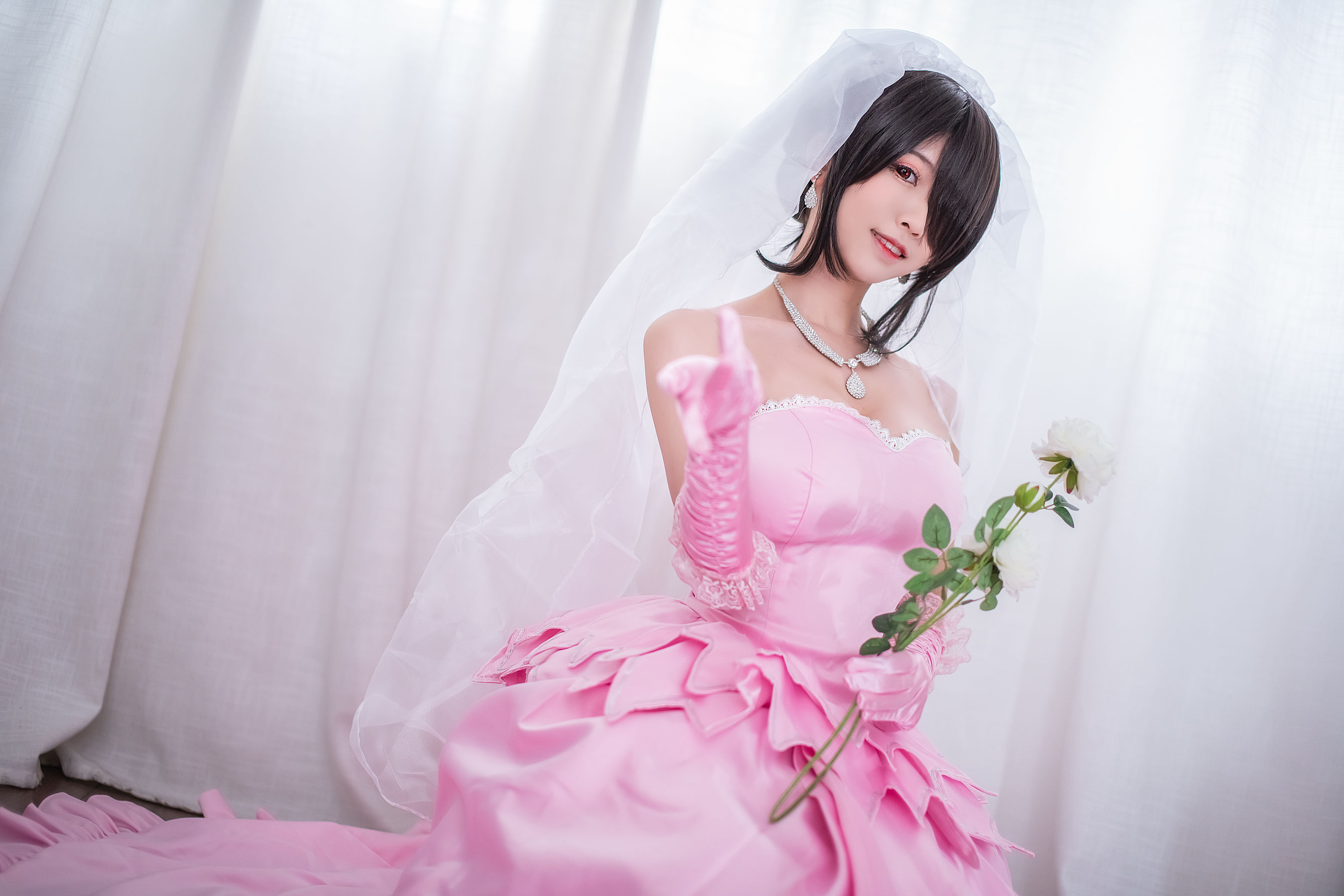 超人气Coser鳗鱼霏儿 狂三系列 婚纱 [14P]