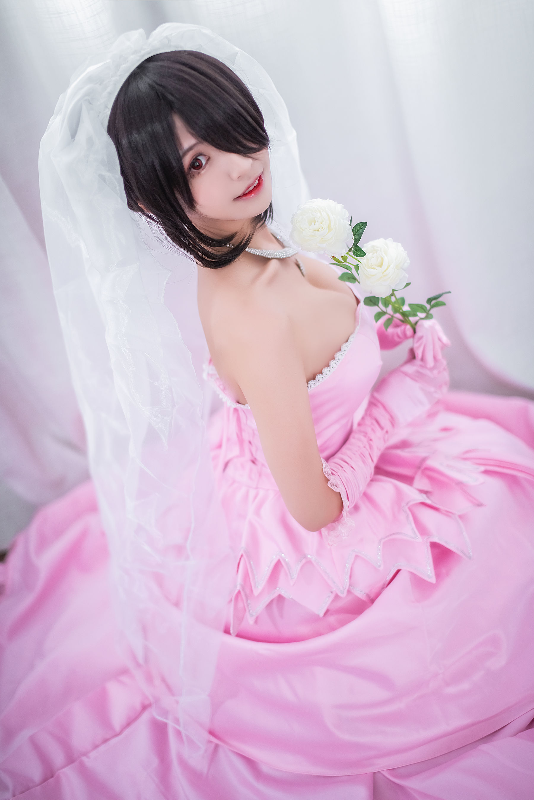 超人气Coser鳗鱼霏儿 狂三系列 婚纱 [14P]