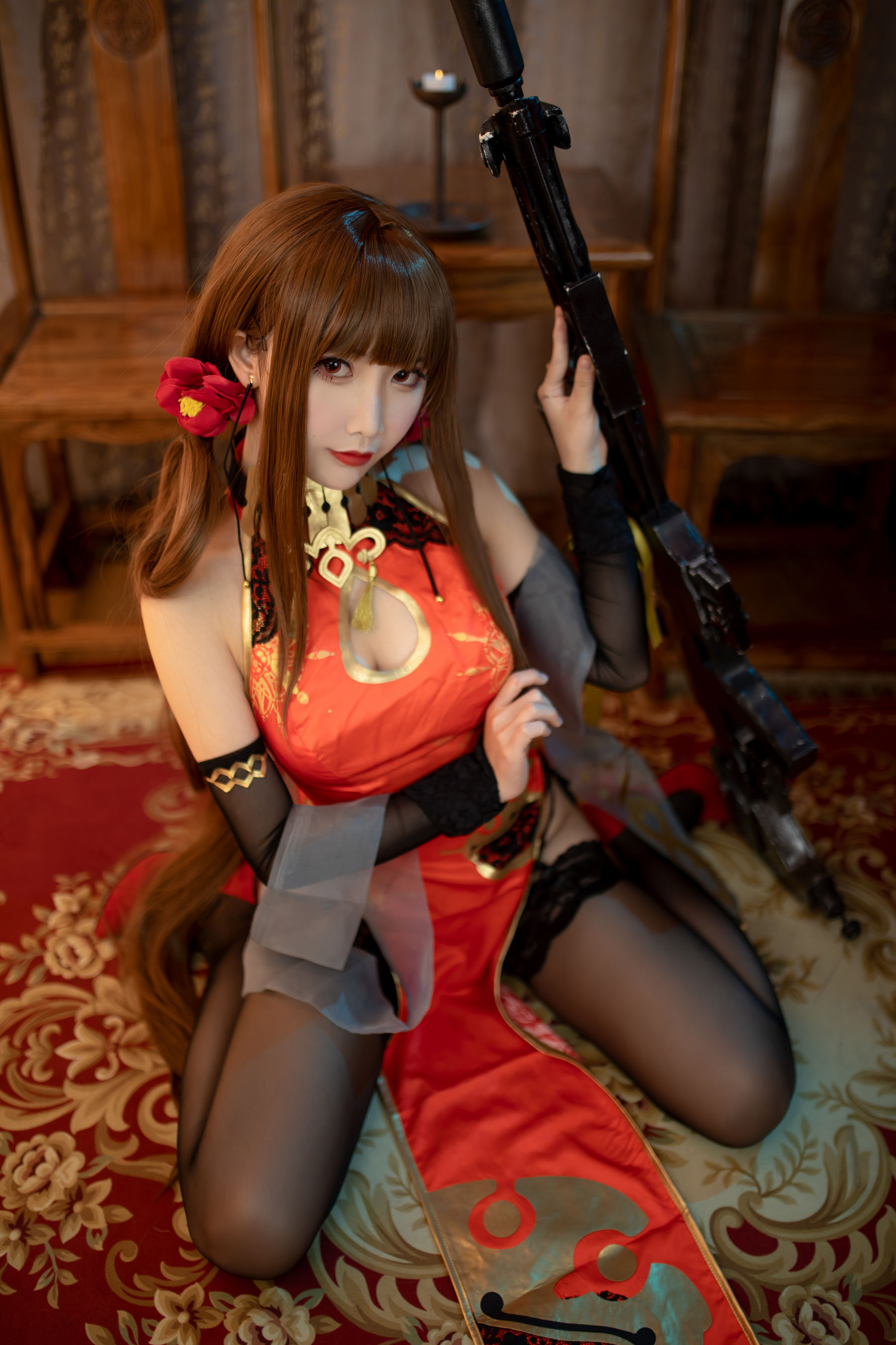 可爱人气Coser面饼仙儿 – DSR50 红牡丹 [34P]
