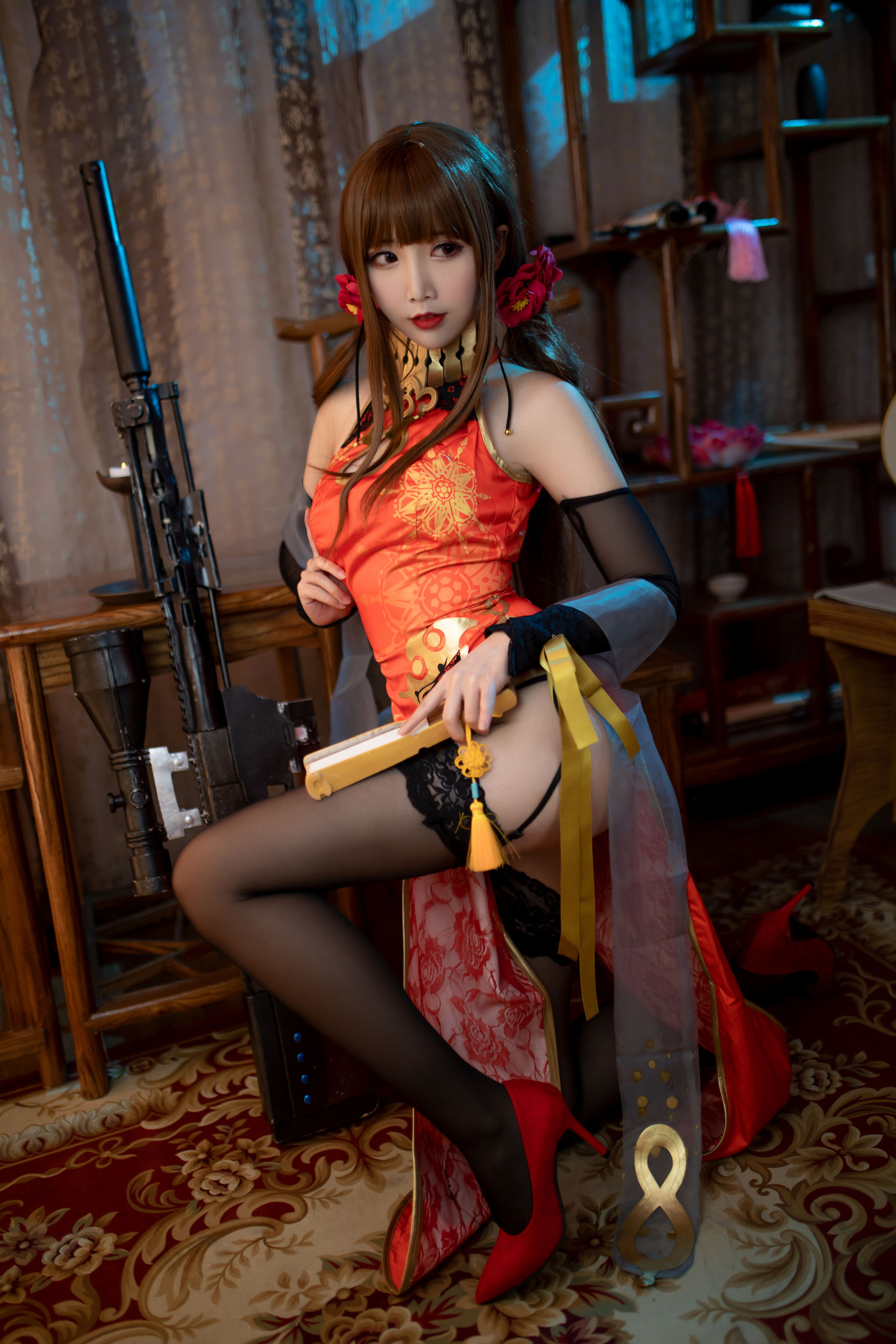 可爱人气Coser面饼仙儿 – DSR50 红牡丹 [34P]