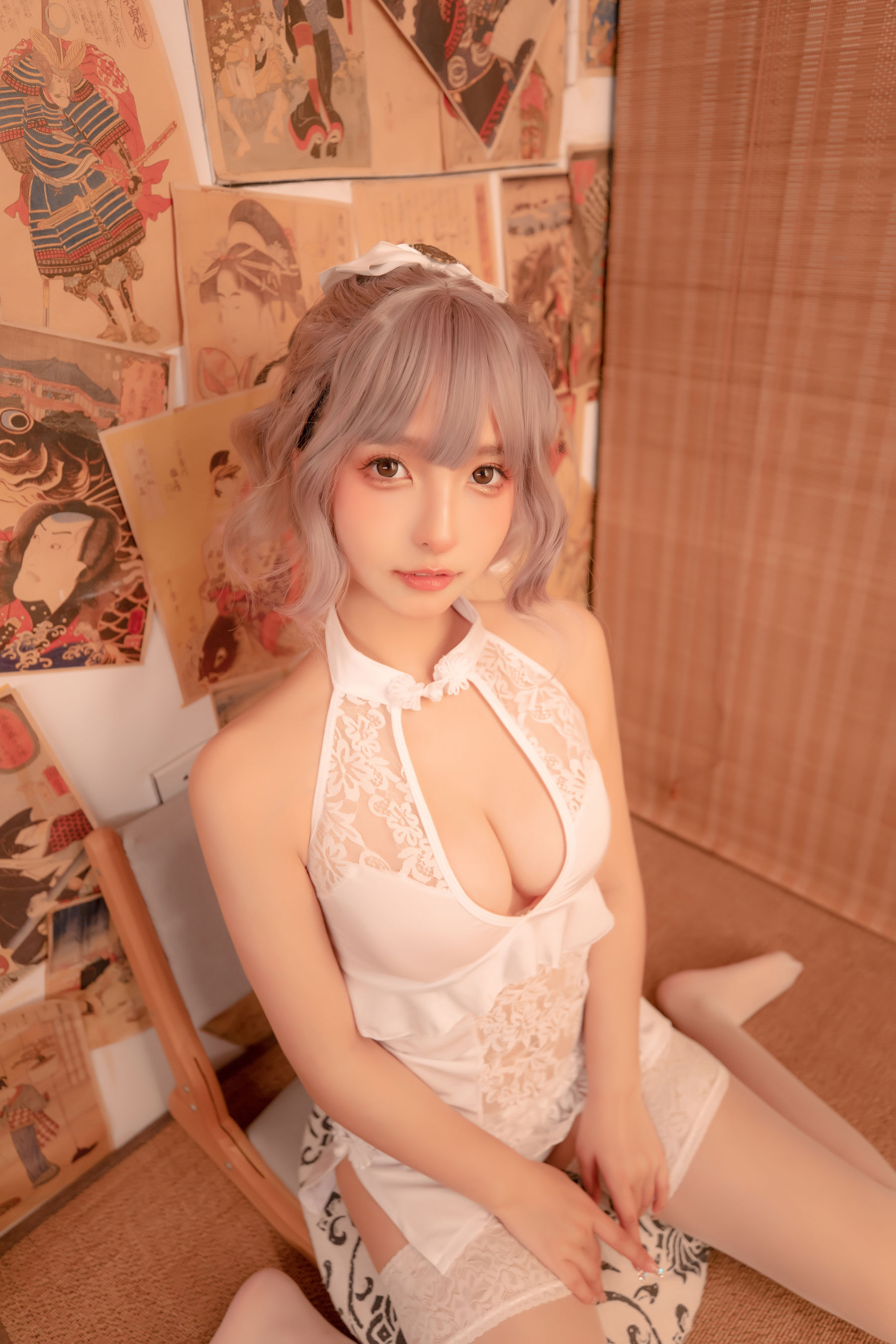 神楽坂真冬 白旗袍 [75P]