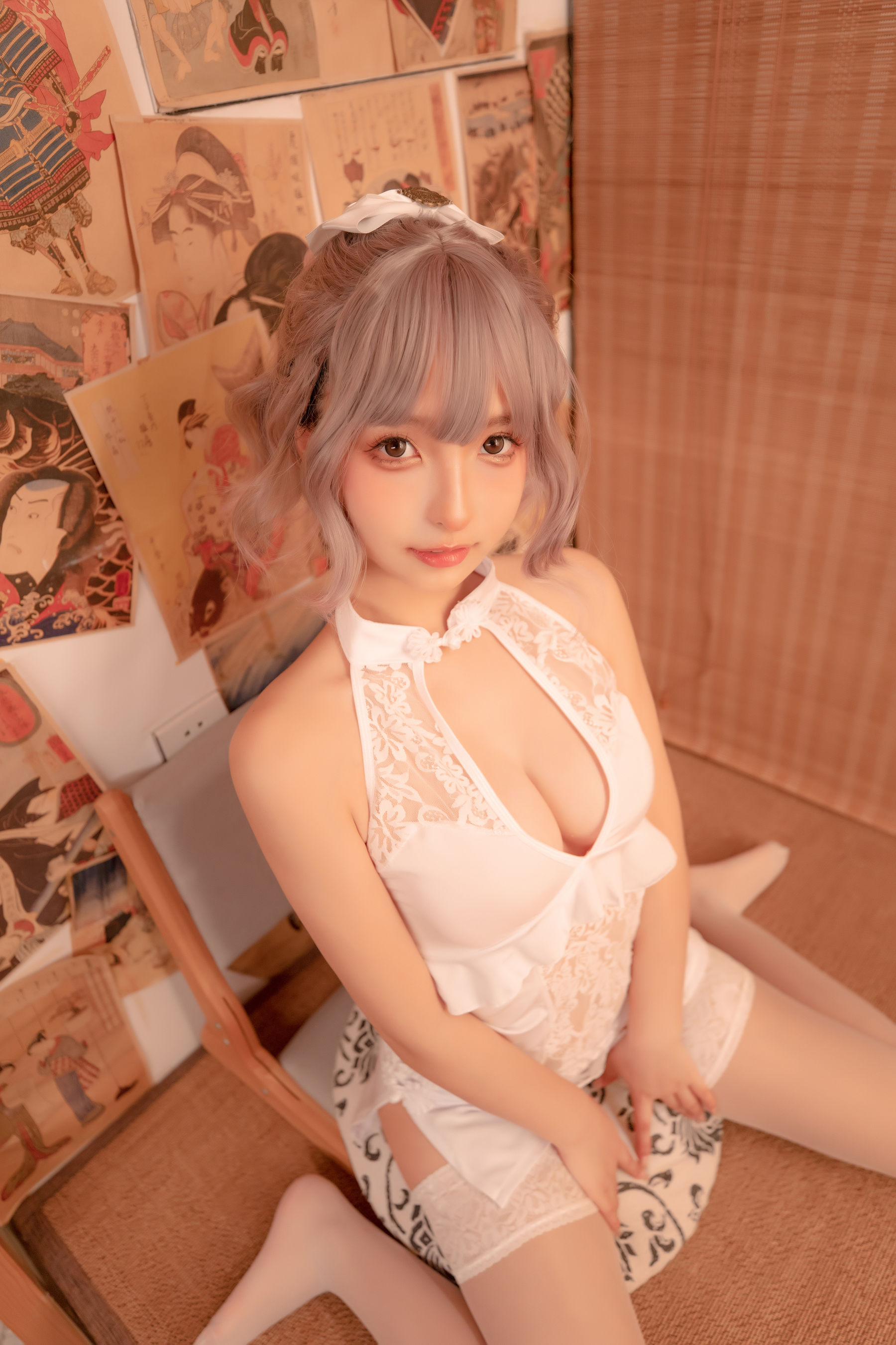 神楽坂真冬 白旗袍 [75P]