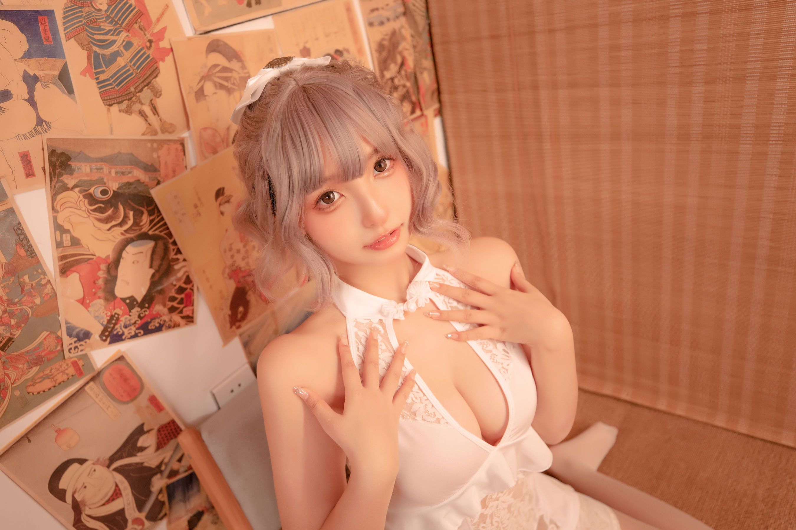 神楽坂真冬 白旗袍 [75P]