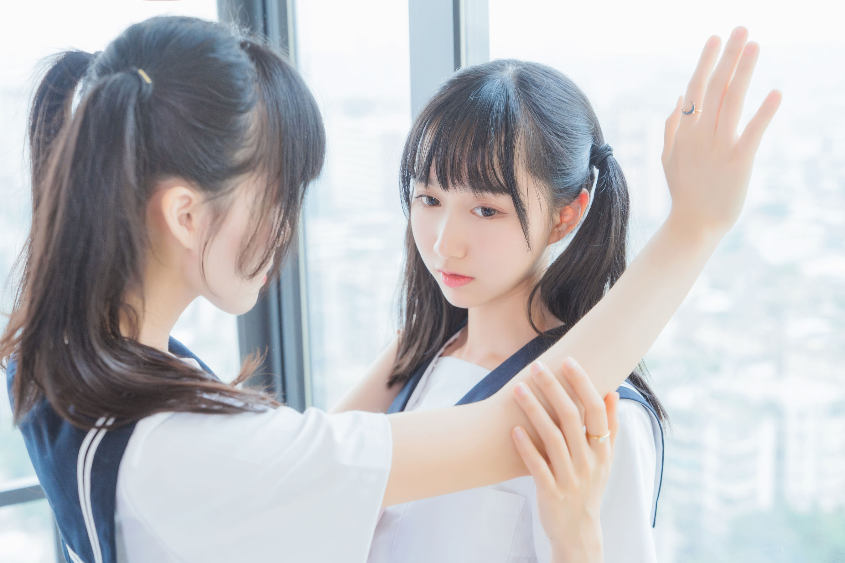 萌系小姐姐木绵绵OwO&桜桃喵 她(制服×制服) [38P]