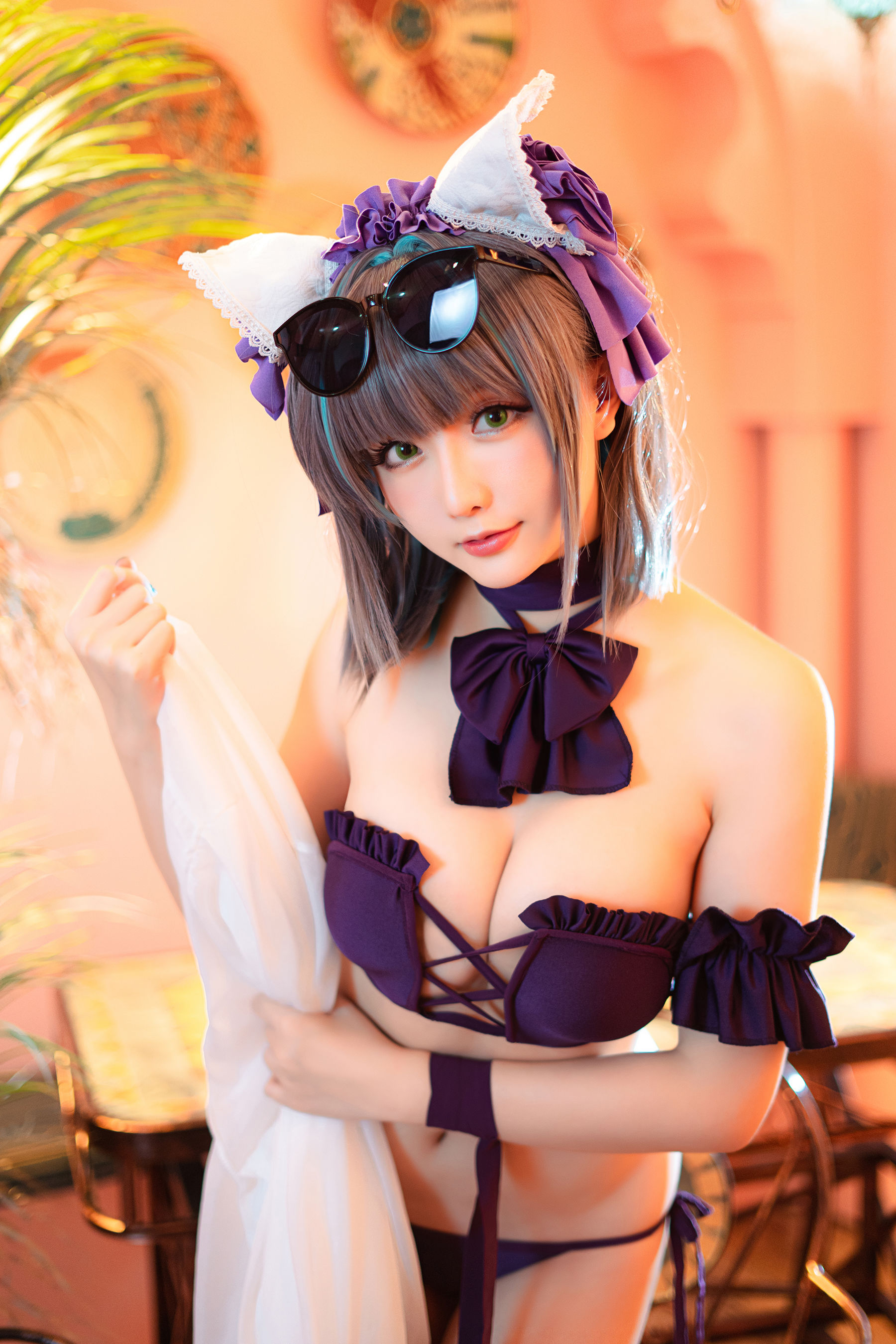 Coser小姐姐星之迟迟 – R-Maid《柴郡泳装》 [35P]
