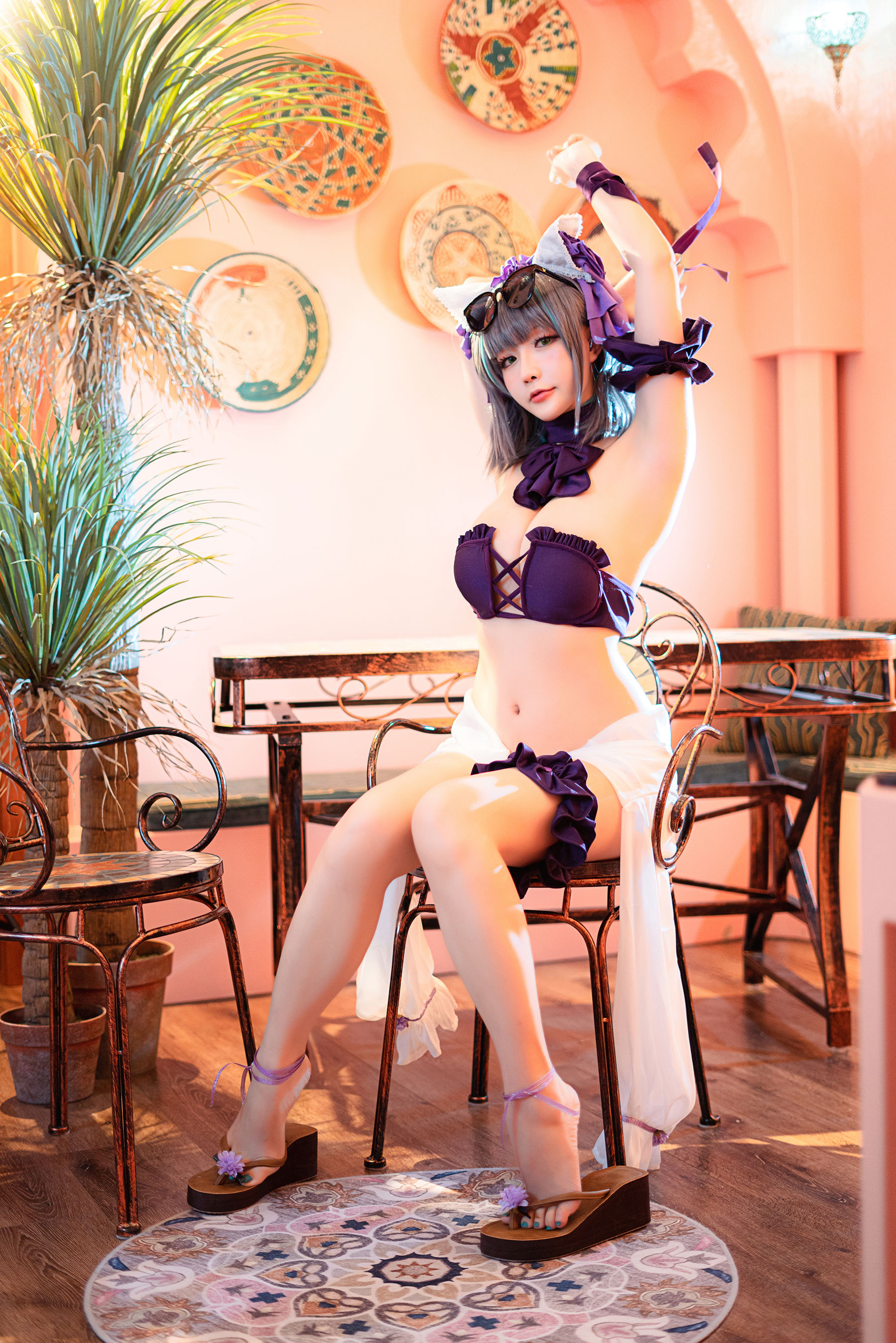 Coser小姐姐星之迟迟 – R-Maid《柴郡泳装》 [35P]