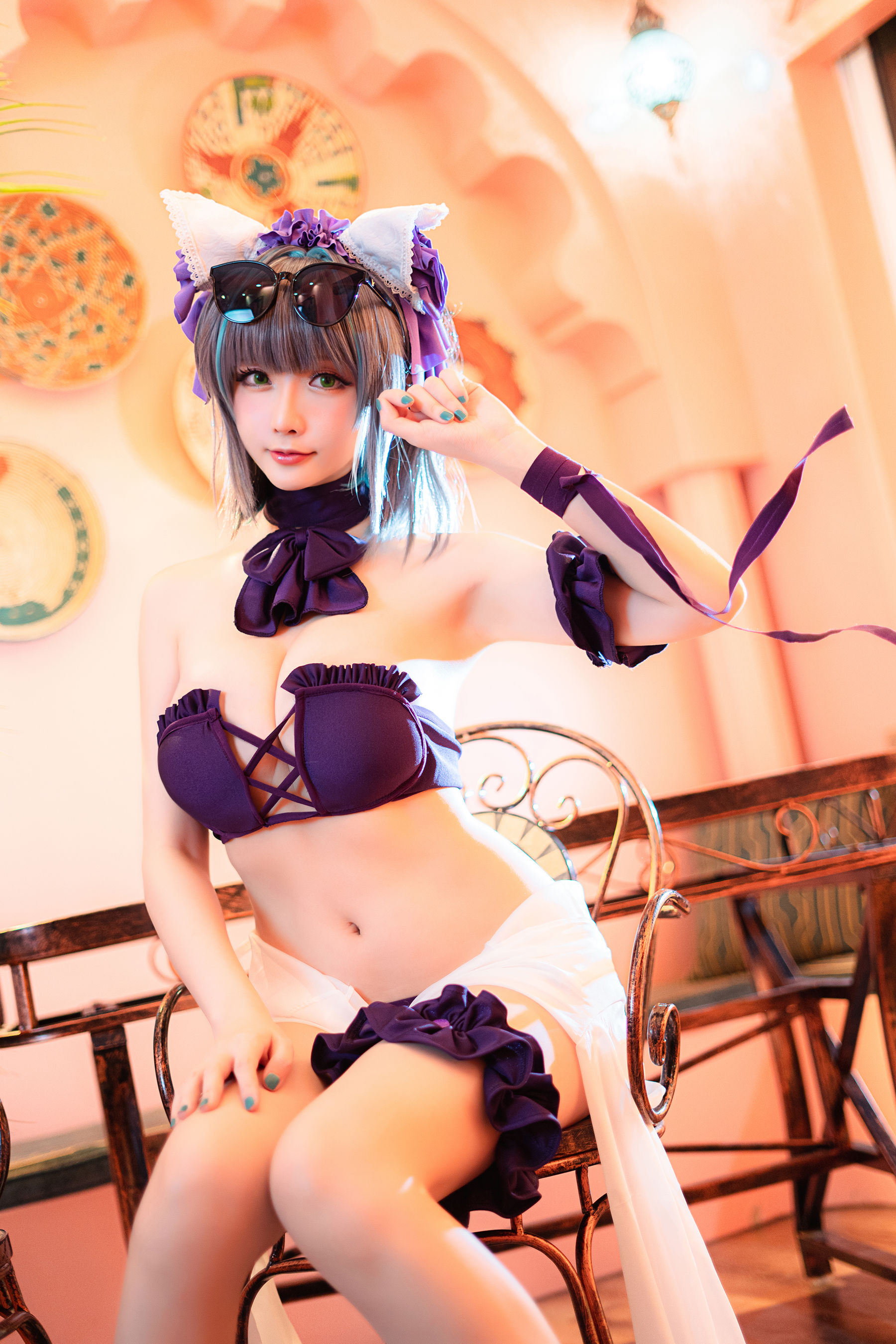 Coser小姐姐星之迟迟 – R-Maid《柴郡泳装》 [35P]
