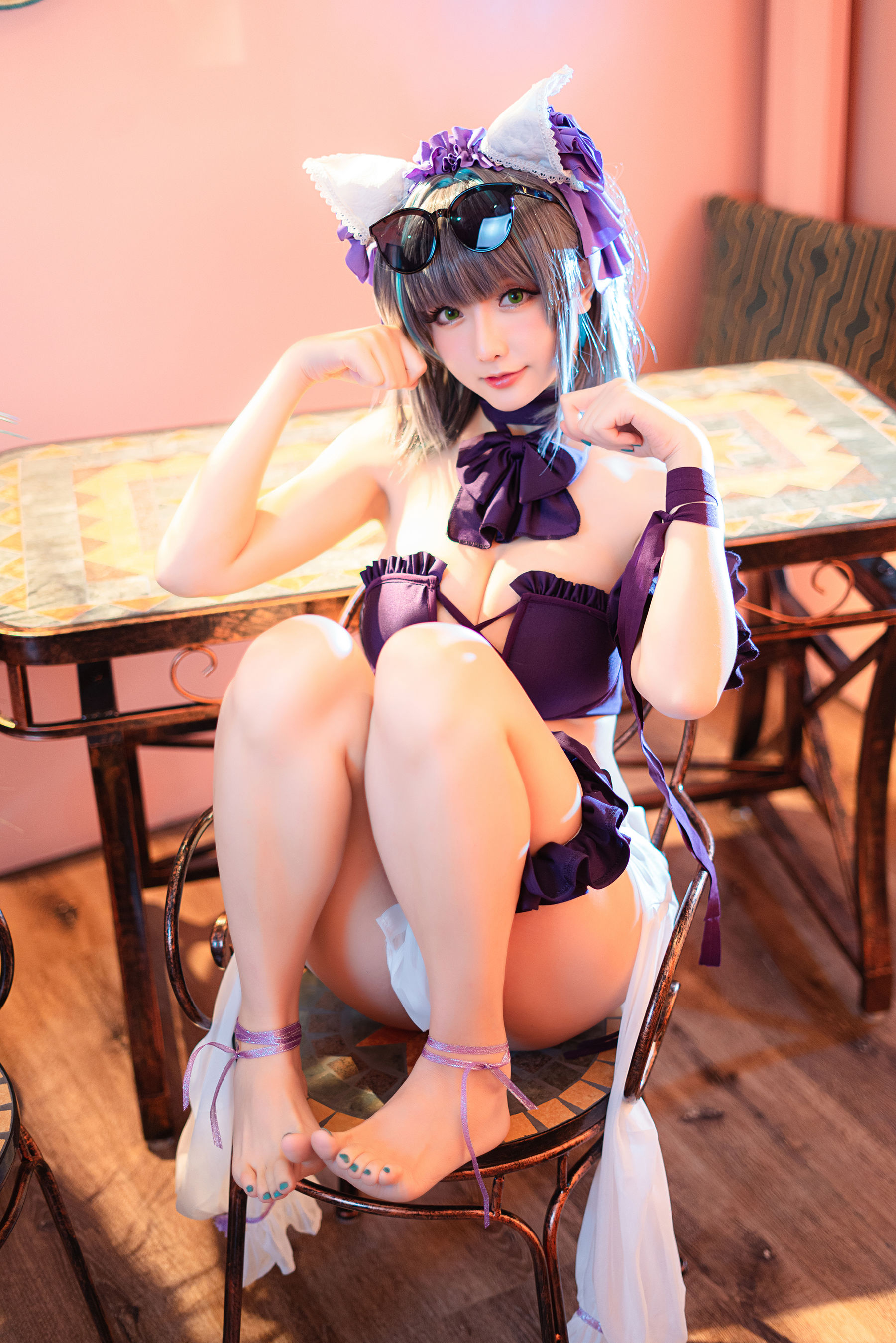 Coser小姐姐星之迟迟 – R-Maid《柴郡泳装》 [35P]