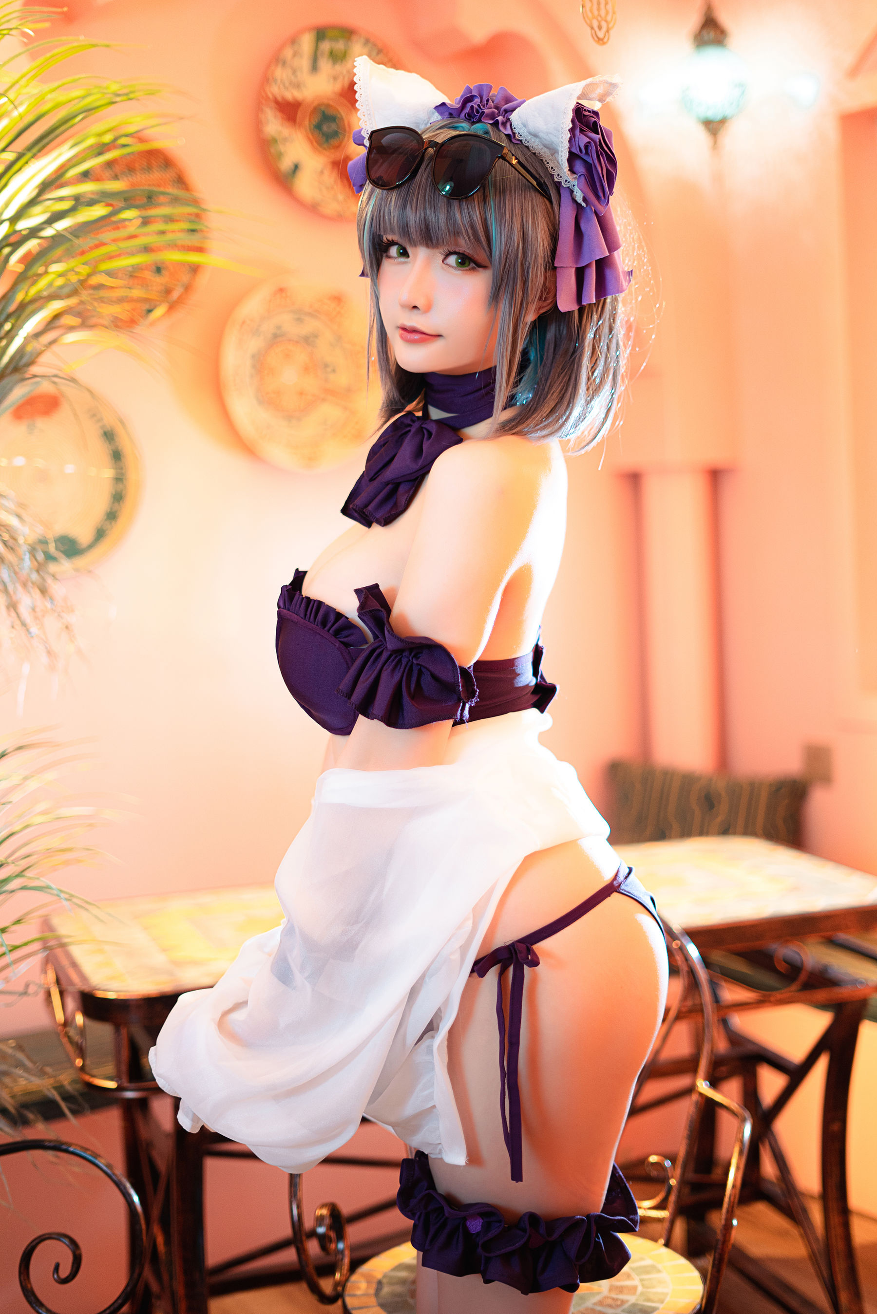 Coser小姐姐星之迟迟 – R-Maid《柴郡泳装》 [35P]