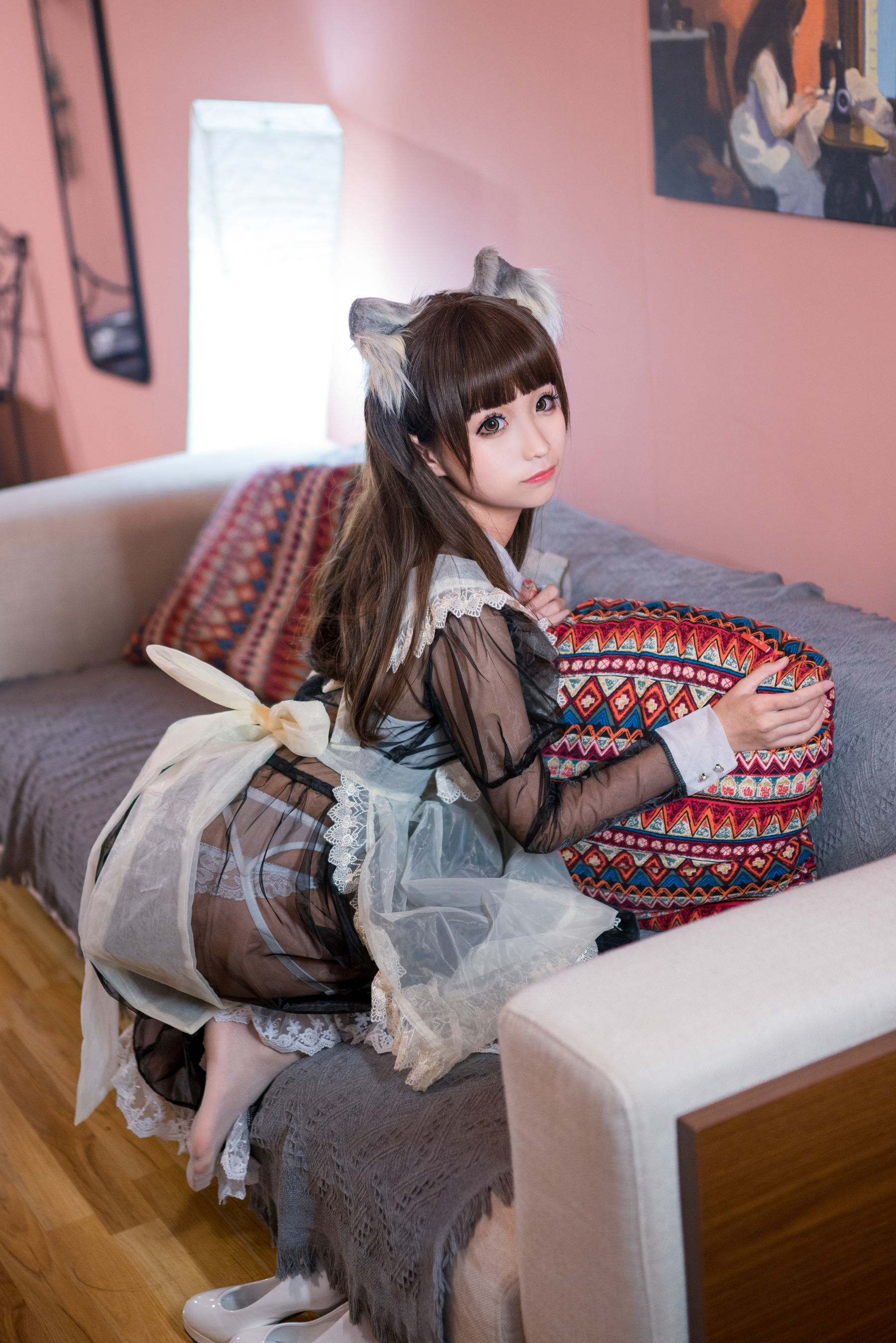 动漫博主蠢沫沫 黑透明女仆 [44P]