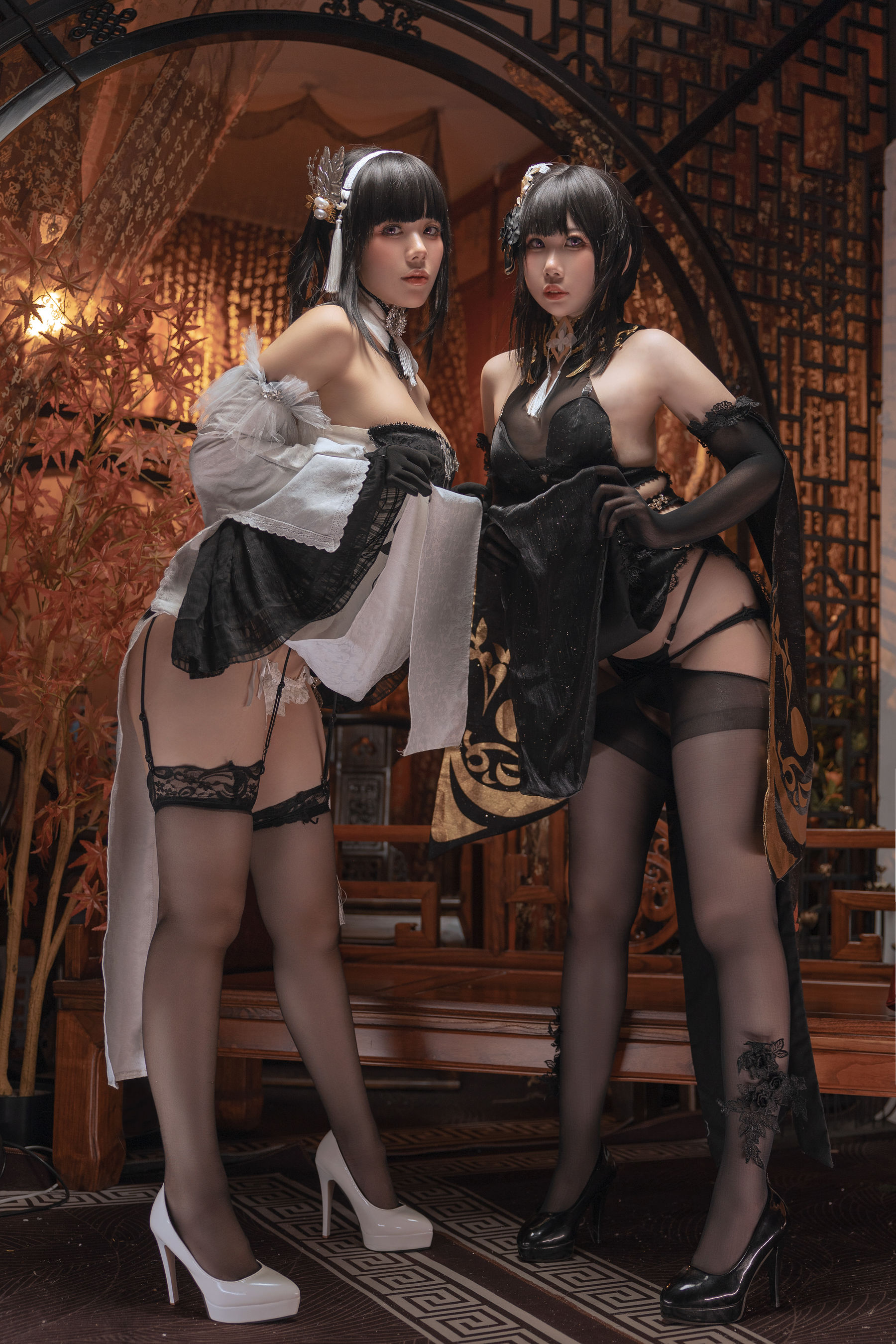 九言&喜茶苍苍子 – 碧蓝航线 镇海白黒双人 [34P]