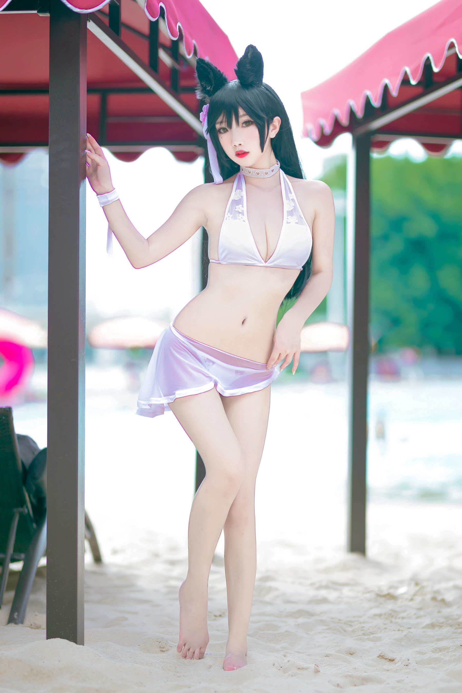 [萝莉COS] 鬼畜瑶 – 泳装猫女外拍 [17P]