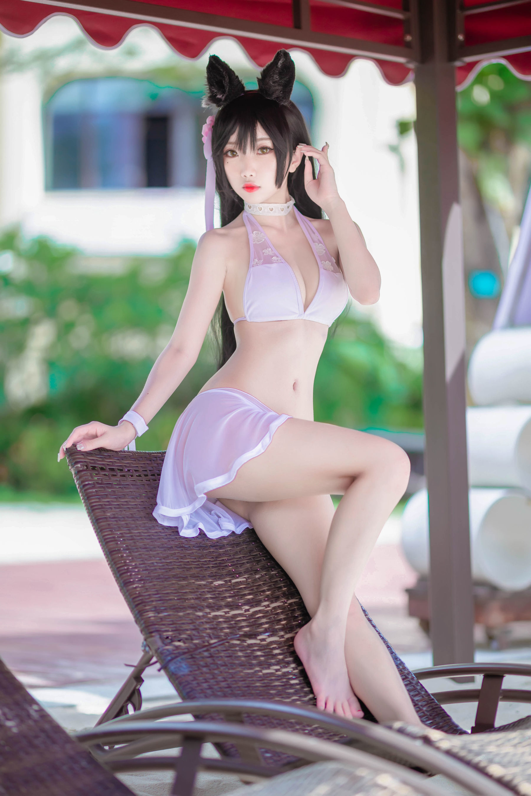 [萝莉COS] 鬼畜瑶 – 泳装猫女外拍 [17P]