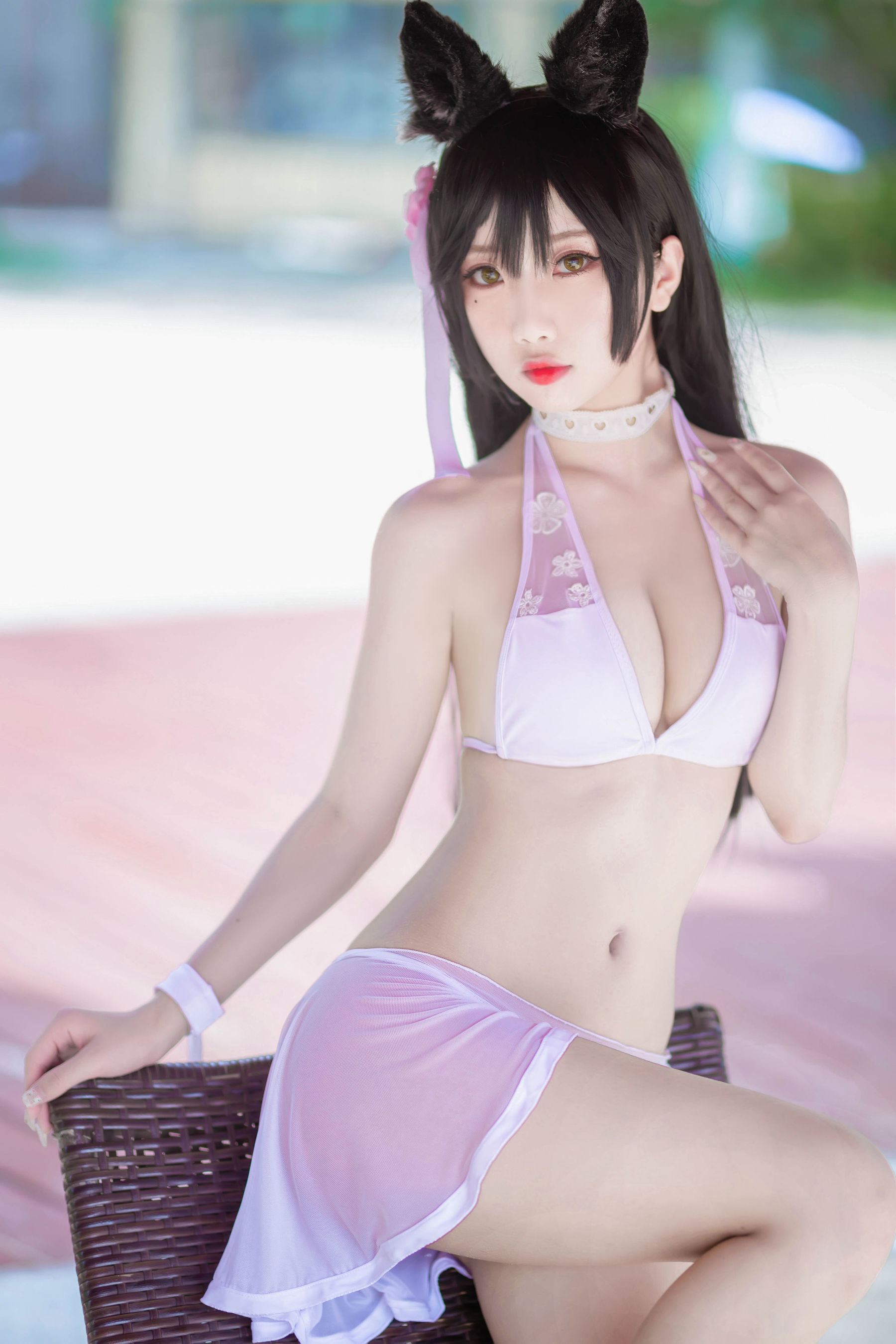 [萝莉COS] 鬼畜瑶 – 泳装猫女外拍 [17P]