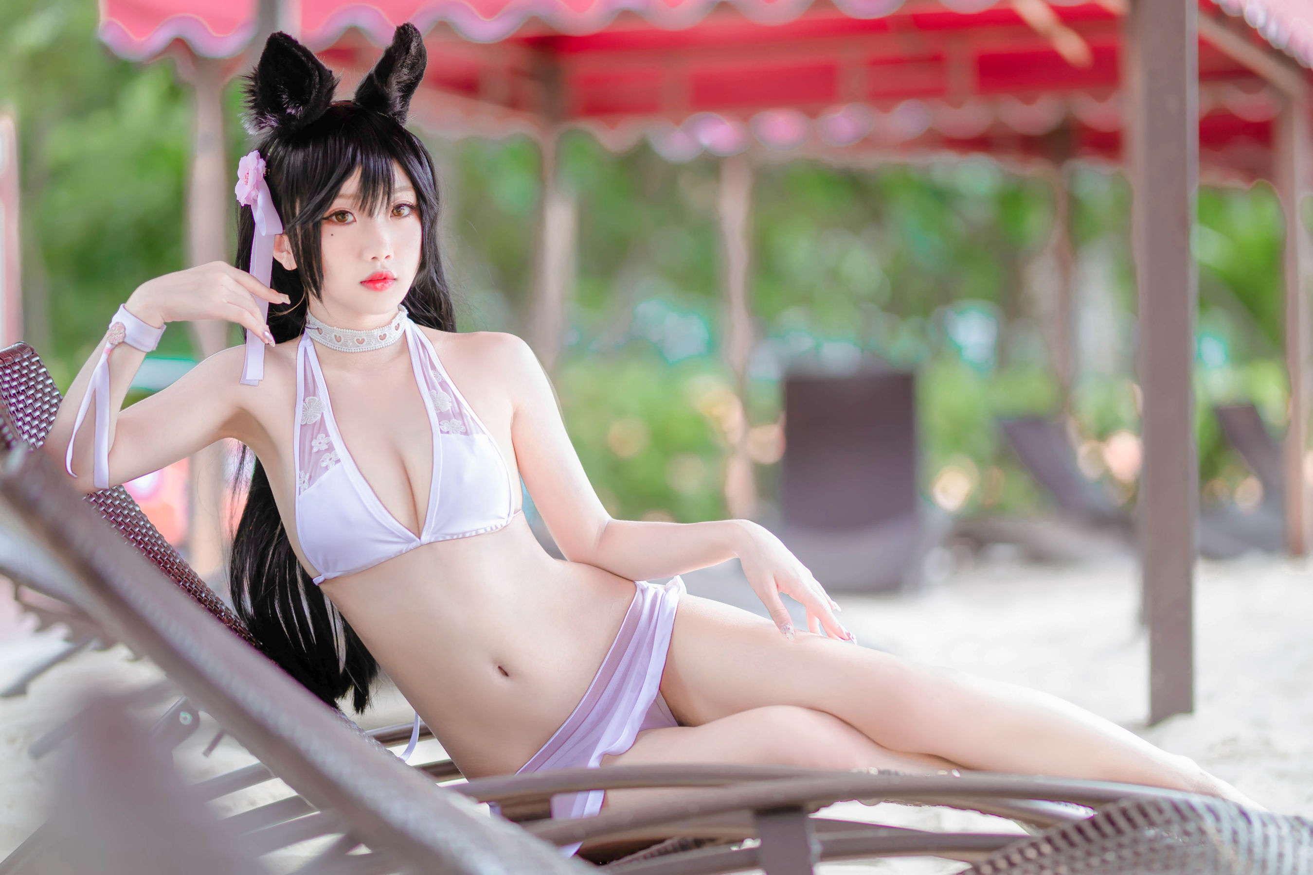 [萝莉COS] 鬼畜瑶 – 泳装猫女外拍 [17P]