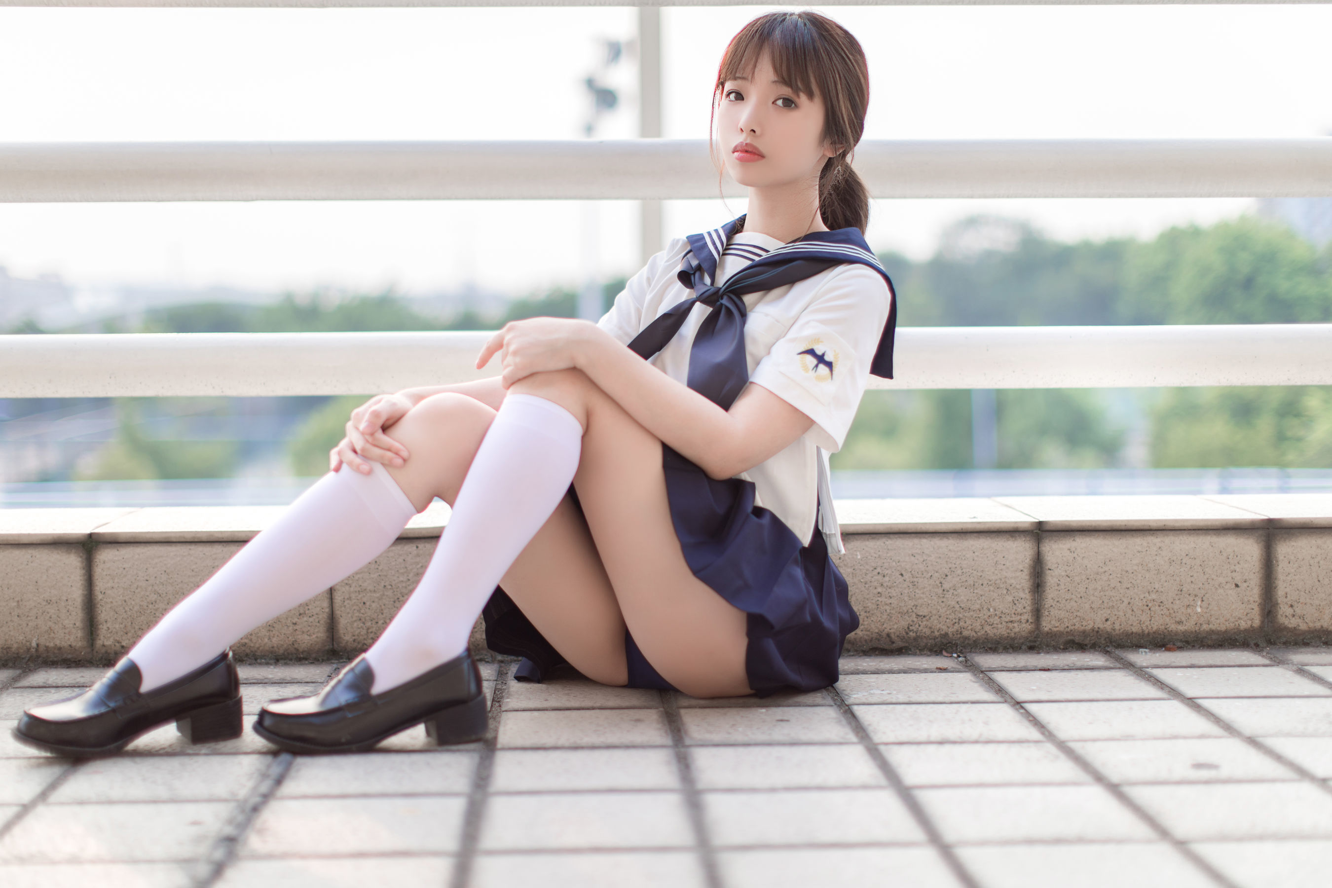 [萝莉COS] 雯妹 – JK 白丝 死库水 [20P]