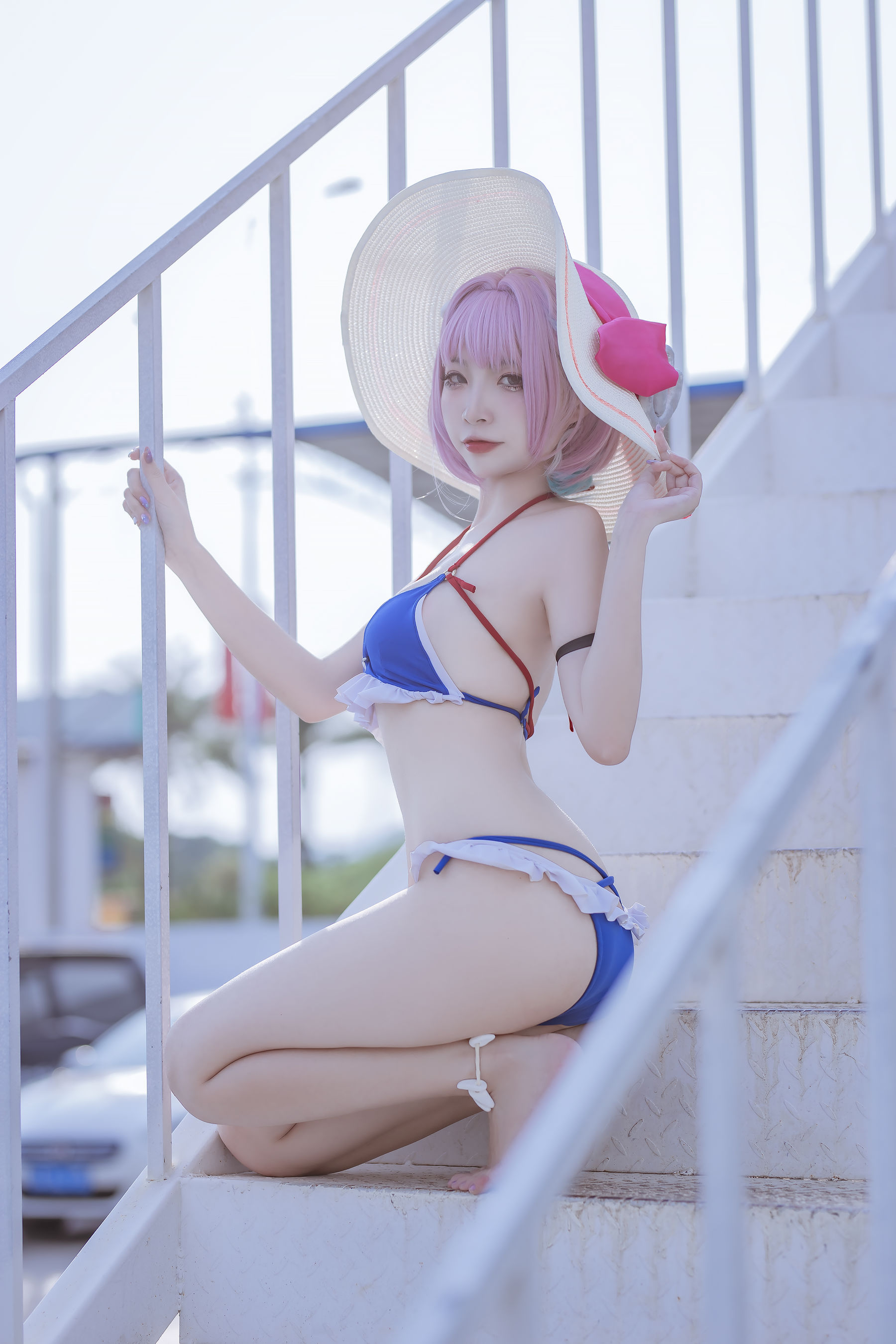 人气Coser二佐Nisa – 碧蓝 塔尔图泳装 [23P]